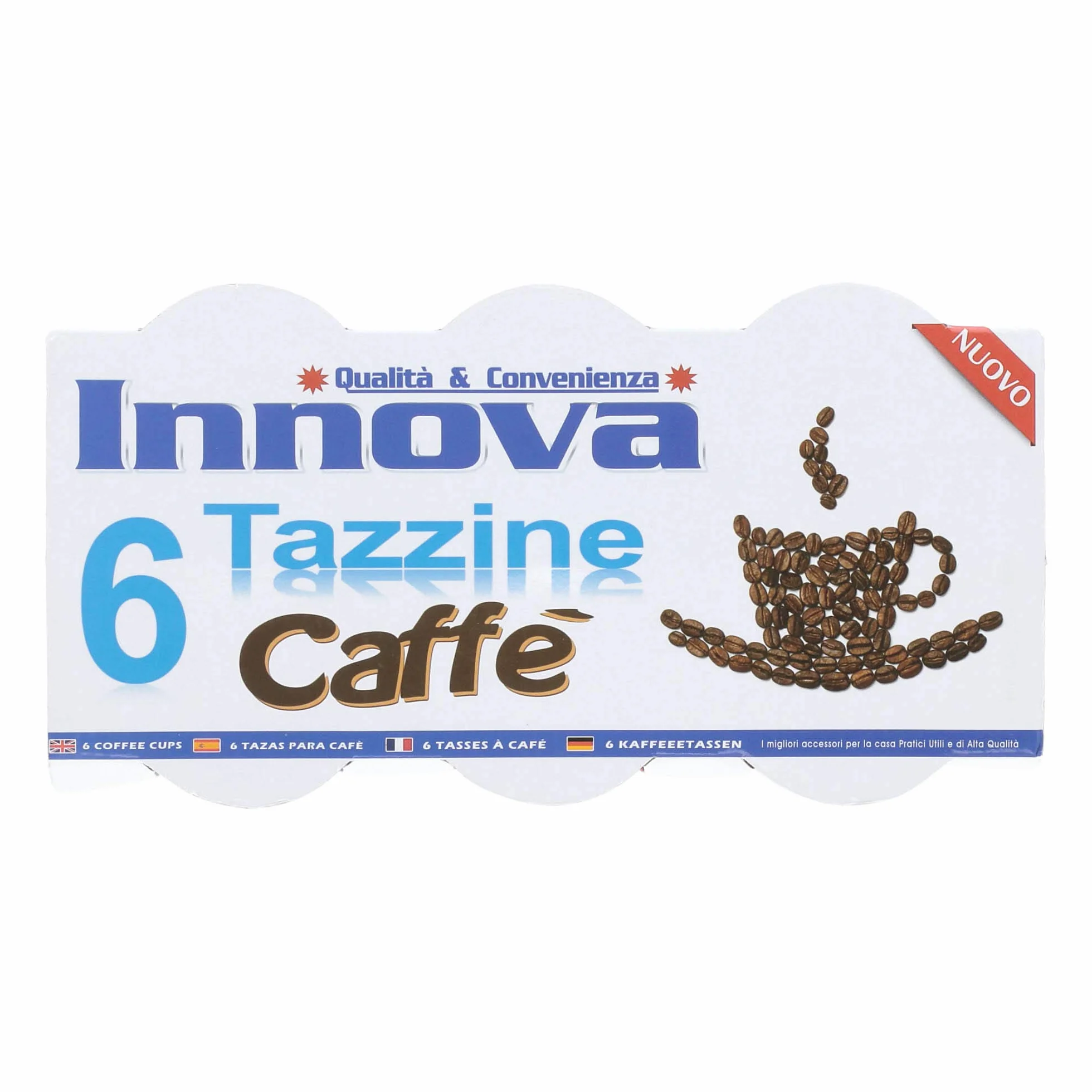 Innova Tazzine Caffè 6pz Ceramica Conica Riutilizzabile