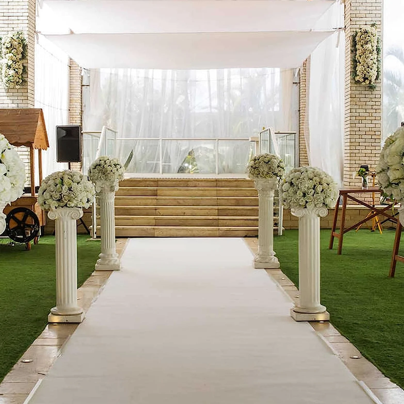 Tappeto Corridoio Matrimonio Tappeto Cerimonia Evento Bianco, Spessore 2mm Tappeto Passerella Nuziale Antiscivolo per Cerimonia Compleanno Decorazione Esterna Natale, 1m/1.2m/1.5m Largo ( Size : 1.5x2