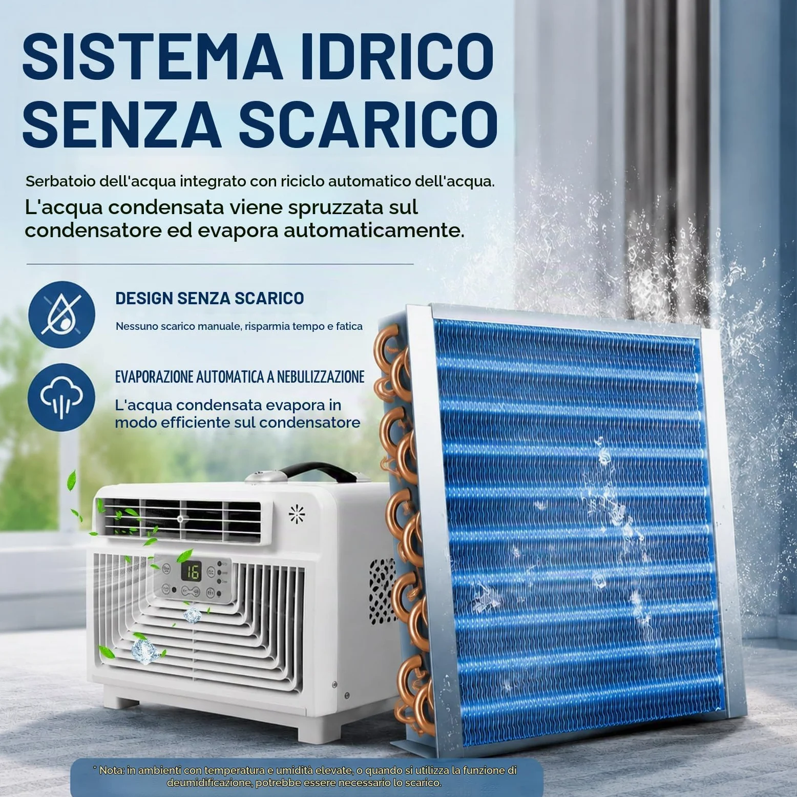 Mini Condizionatore Portatile con Vero Compressore, Climatizzatore da Campeggio 2700 BTU, 3-in-1 Raffreddatore Silenzioso 45dB per tendas, Camper, Va-ns e Avventure all'Aperto