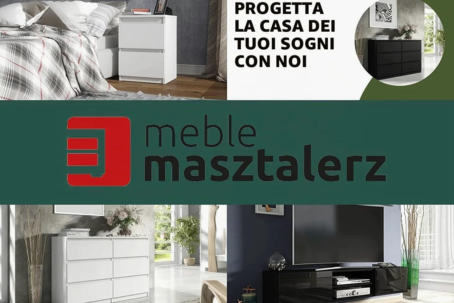 meble masztalerz Set 2 Comodini 40 cm, 2C, Bianco con Frontale Lucido | Moderno Comodino Piccolo 40x55x39 cm, Mobili Camera da Letto, Comodini Camera da Letto Moderni