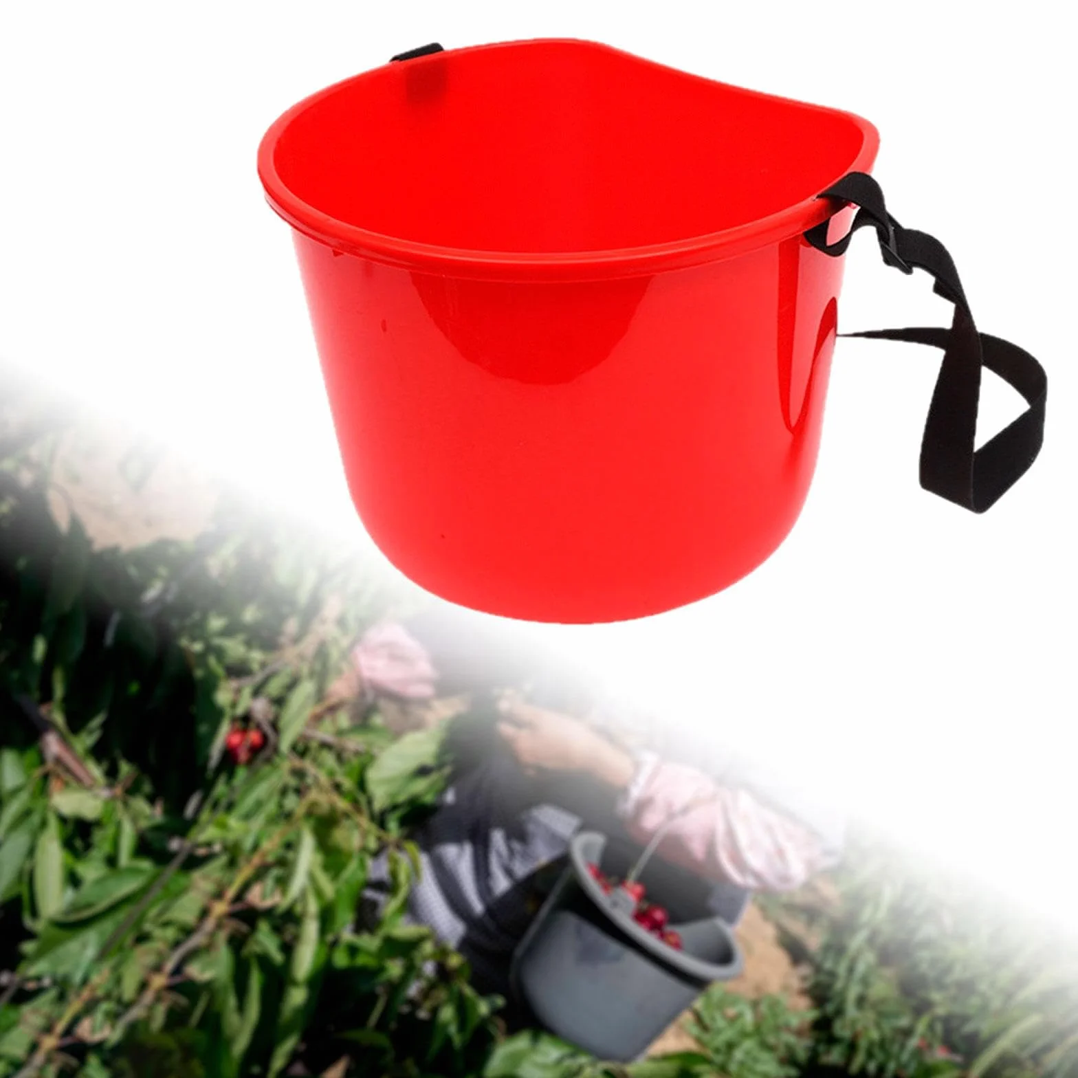 F Fityle Cesto per la raccolta della frutta, secchio raccoglitore, capacità, leggero, accessori, contenitore per attrezzi da giardinaggio per cortile,