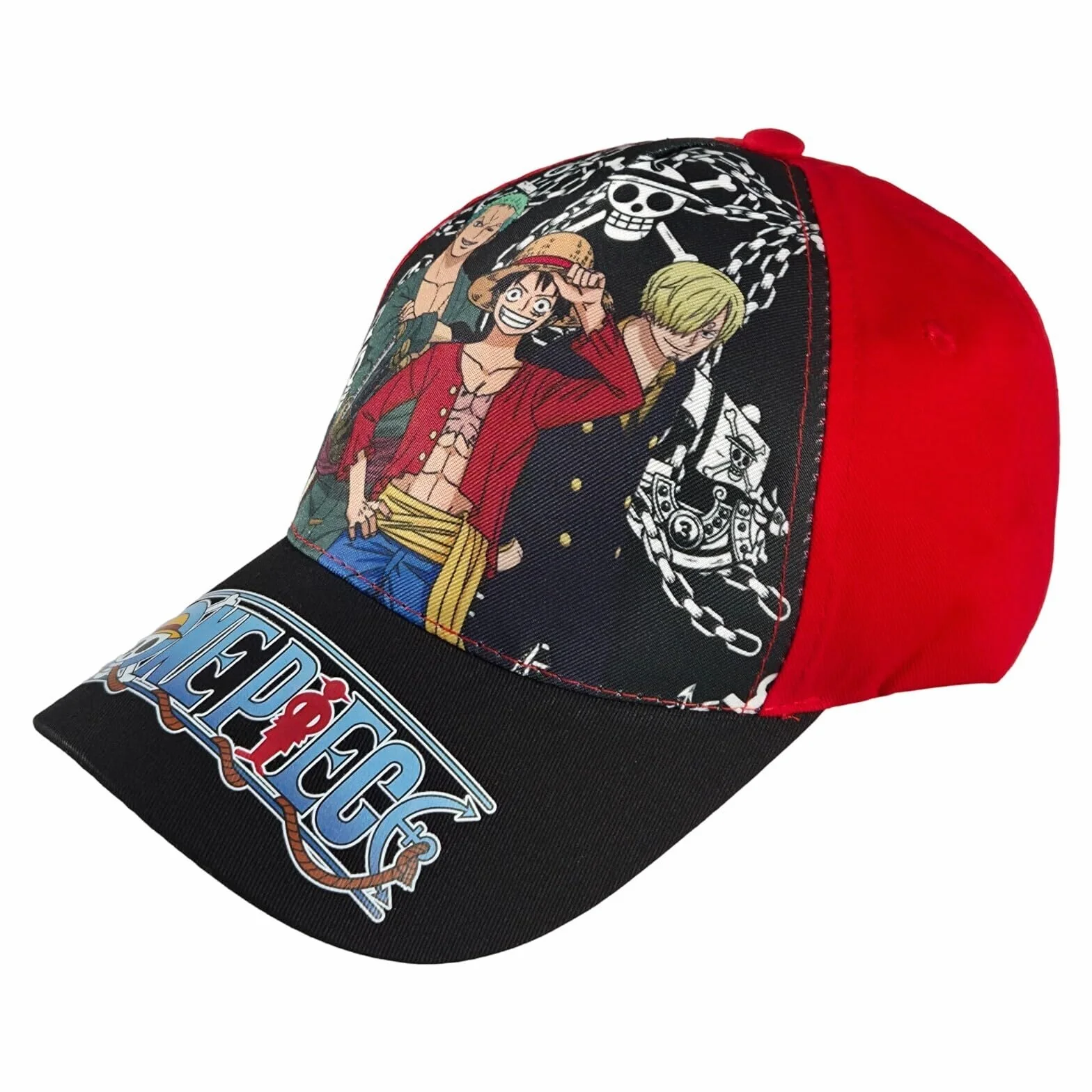 One Piece Berretto da baseball per bambini Ruffy Cappello di paglia misura regolabile 54-56 cm cotone visiera