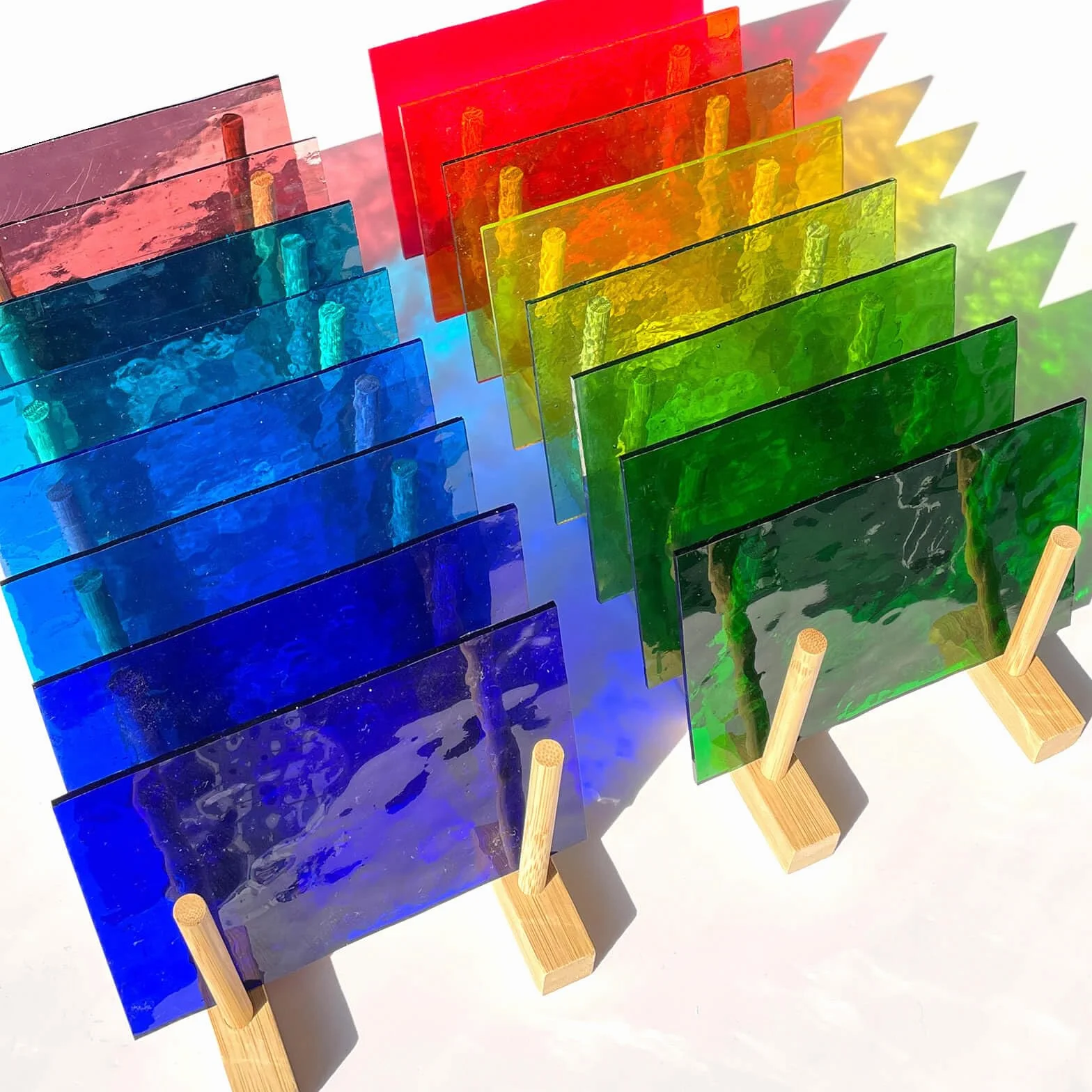 Vetro Colorato Trasparente 16 Fogli 15,2x10,2 cm per Mosaico Arte Cattedrale