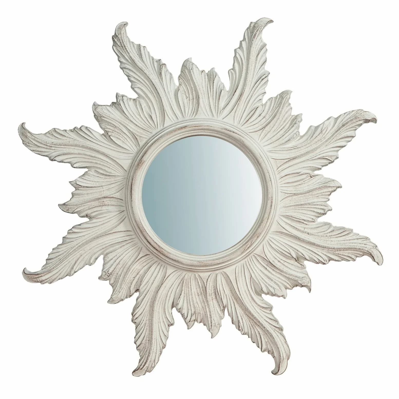Biscottini Specchio shabby chic da parete 60x60 cm | Specchi decorativi da parete | Specchio ingresso bianco