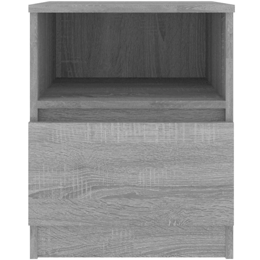 Comodini 2 Pezzi Sonoma Grigio 40x40x50cm Legno Ingegneria | Con cassetto e vano, portaoggetti multiuso, fissaggio a parete incluso, manuale di montaggio