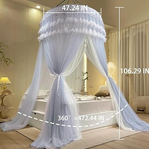 Tenda a baldacchino a baldacchino a cupola a doppio strato per camera da letto per bambini e adulti