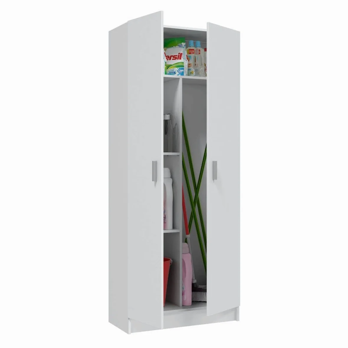 Trentiner Armadio portascope con 2 ante e 2 ripiani regolabili in altezza e estraibili salvaspazio H: 108 cm L: 55 cm rovere | Creta