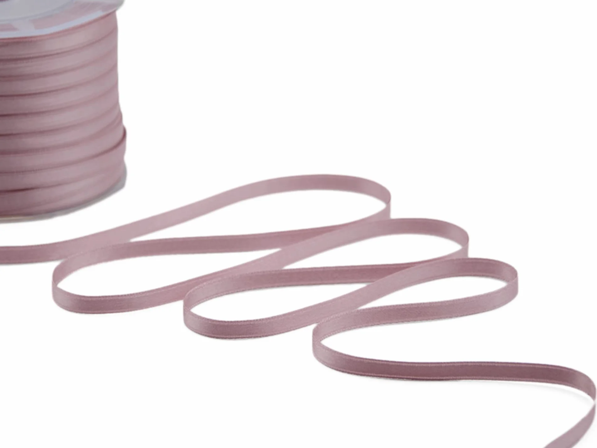 Furlanis Nastro Doppio Raso Tessuto Italiano Rosa Antico 6 mm x 25 m