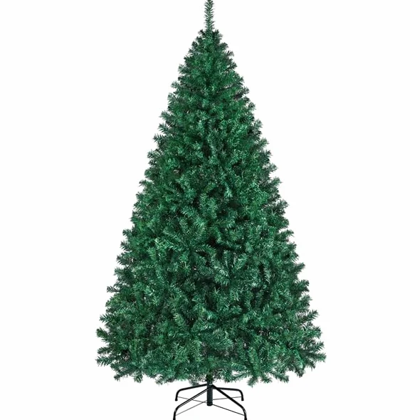 Yaheetech Albero di Natale 219 cm Artificiale Automatico Folto Realistico 1446 Rami Incernierati Supporto in Metallo Pieghevole Decorazioni per Casa Negozio
