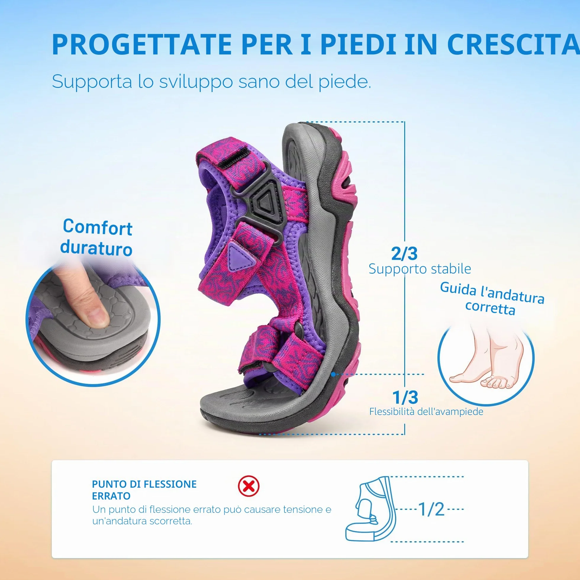 DREAM PAIRS Sandali Bambini Ragazzi Leggeri Scarpe Estive Cinghie Regolabili Acqua Spiaggia