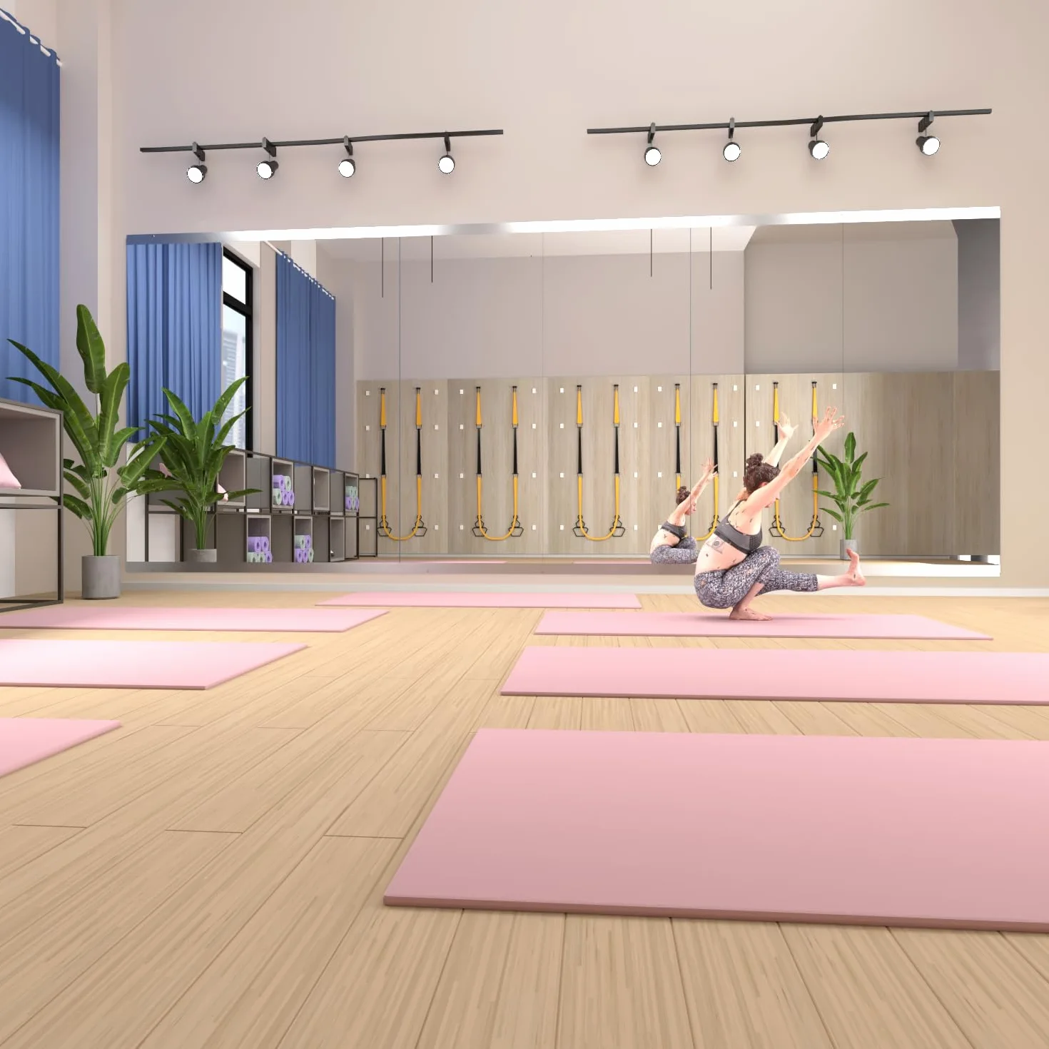 Specchio per palestra casa,144,5 x 60 cm - 2 pezzi grande specchio da yoga, specchi a figura intera fitness, vetro temperato, montaggio a parete, studio di danza, garage