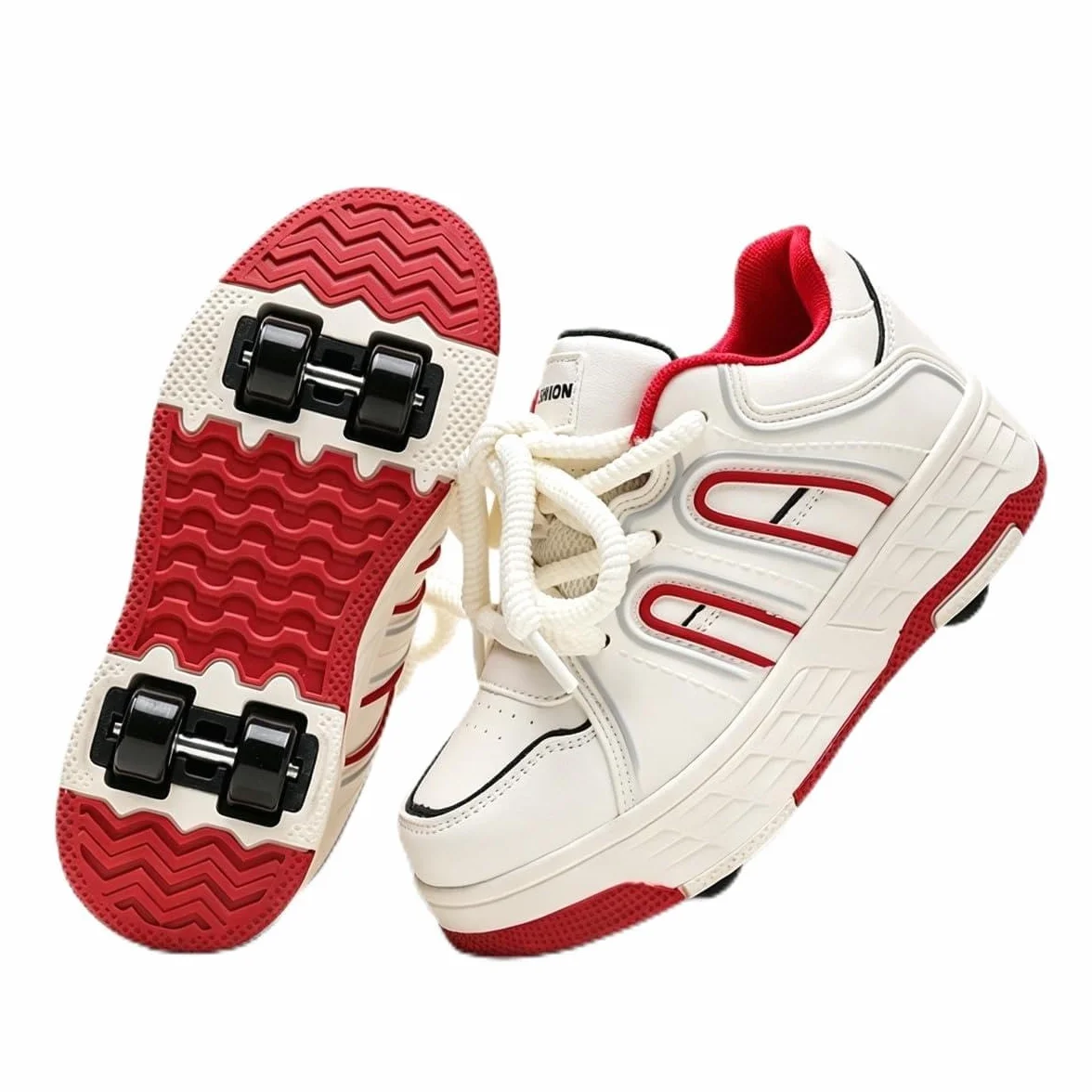 Scarpe con Rotelle 2 in 1 per Bambina e Bambino, Sneakers da Skate con 4 Ruote Rimovibili