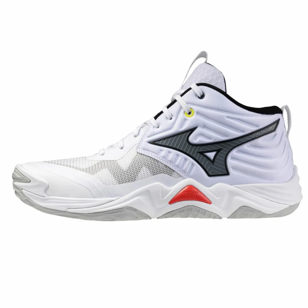 Mizuno Wave Momentum Elite Mid Scarpe da Pallavolo Bianco/Nero Ammortizzazione Enerzy Stabilità Avanzata