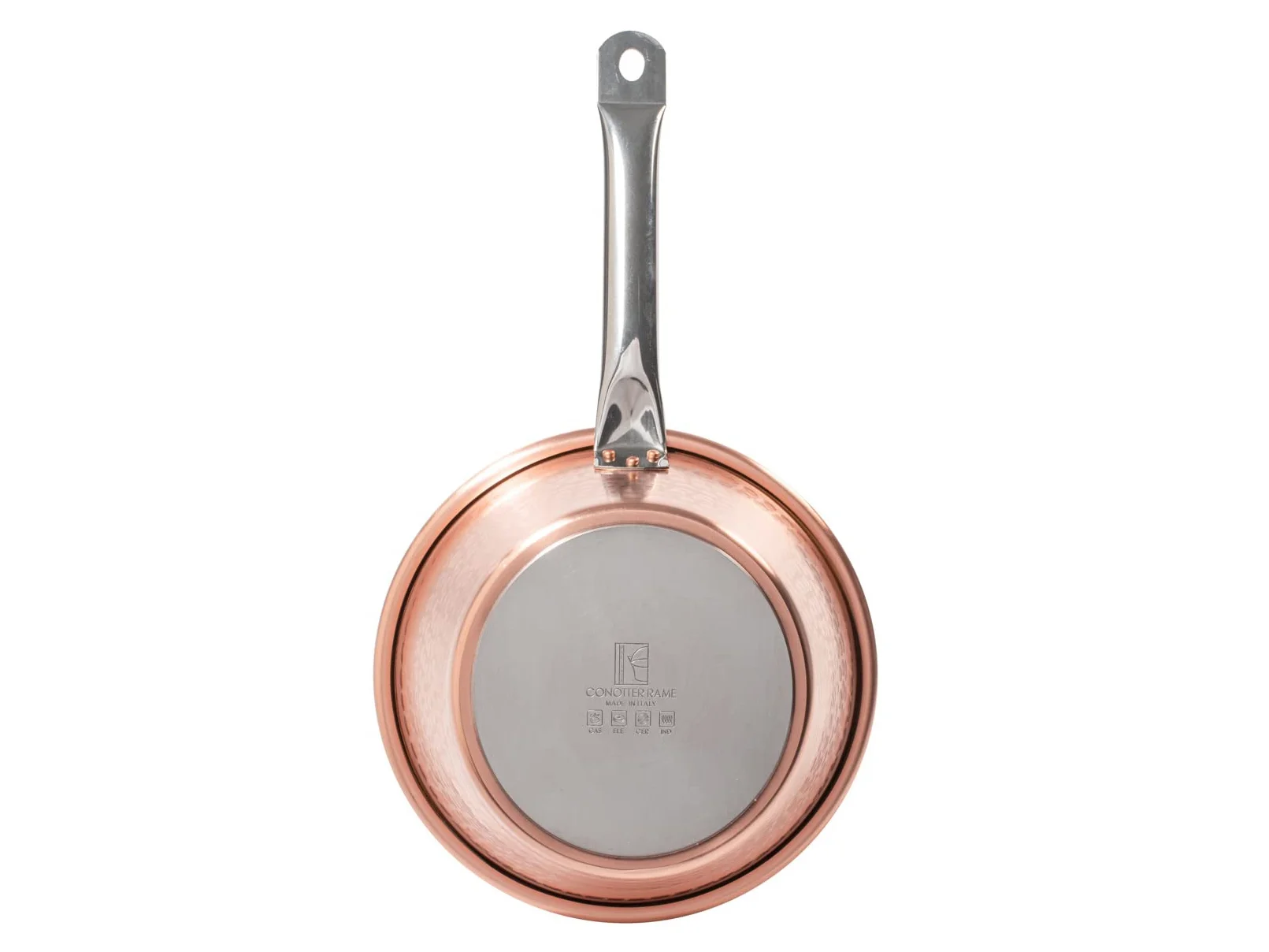 HOME-Paiolo in Rame 26 cm con Manico in Acciaio Inox - Compatibile con Piani a Induzione e Inossidabile