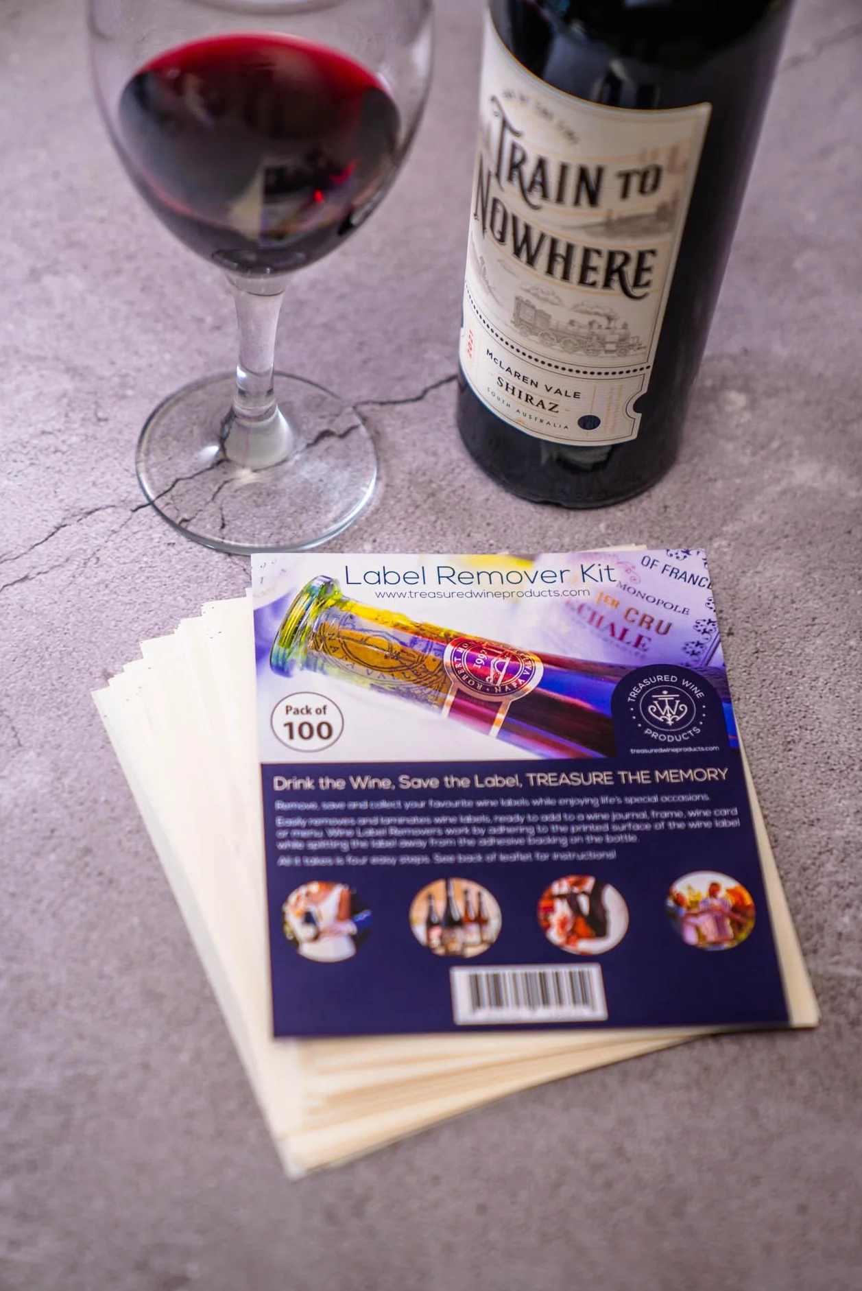 Kit per rimuovere etichette per bottiglie di vino - 100 fogli adesivi per rimuovere e laminare etichette di vino - Prodotti vinicoli Treasured