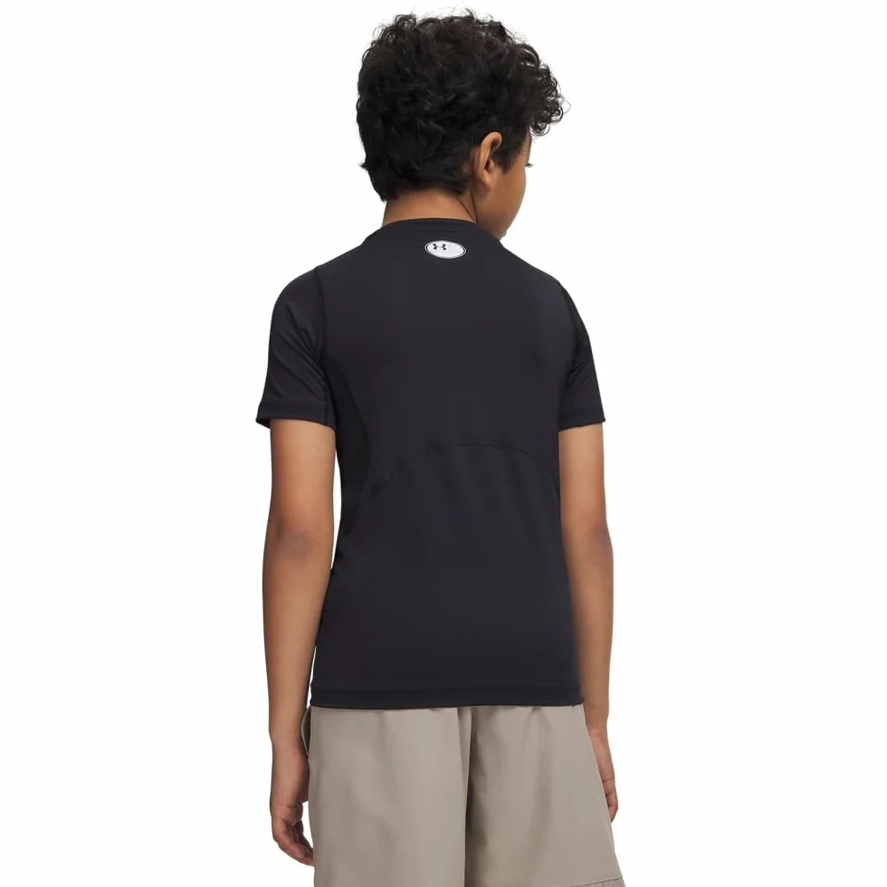 Under Armour UA HG Armour SS T-shirt Bambini e Ragazzi Nero L