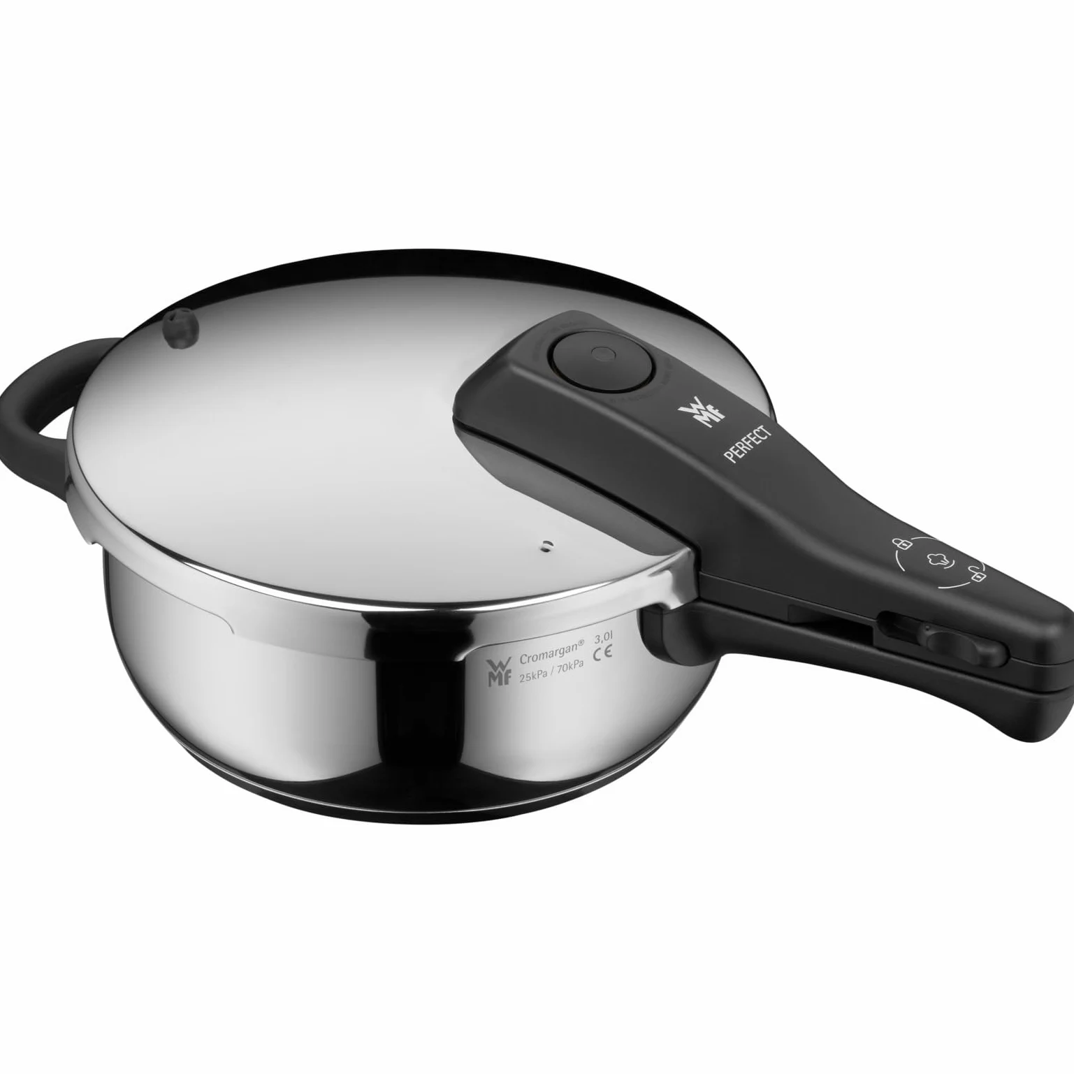WMF Pentola Perfect Ø 22 cm, Ø 3 litri, in acciaio inox Cromargan per induzione