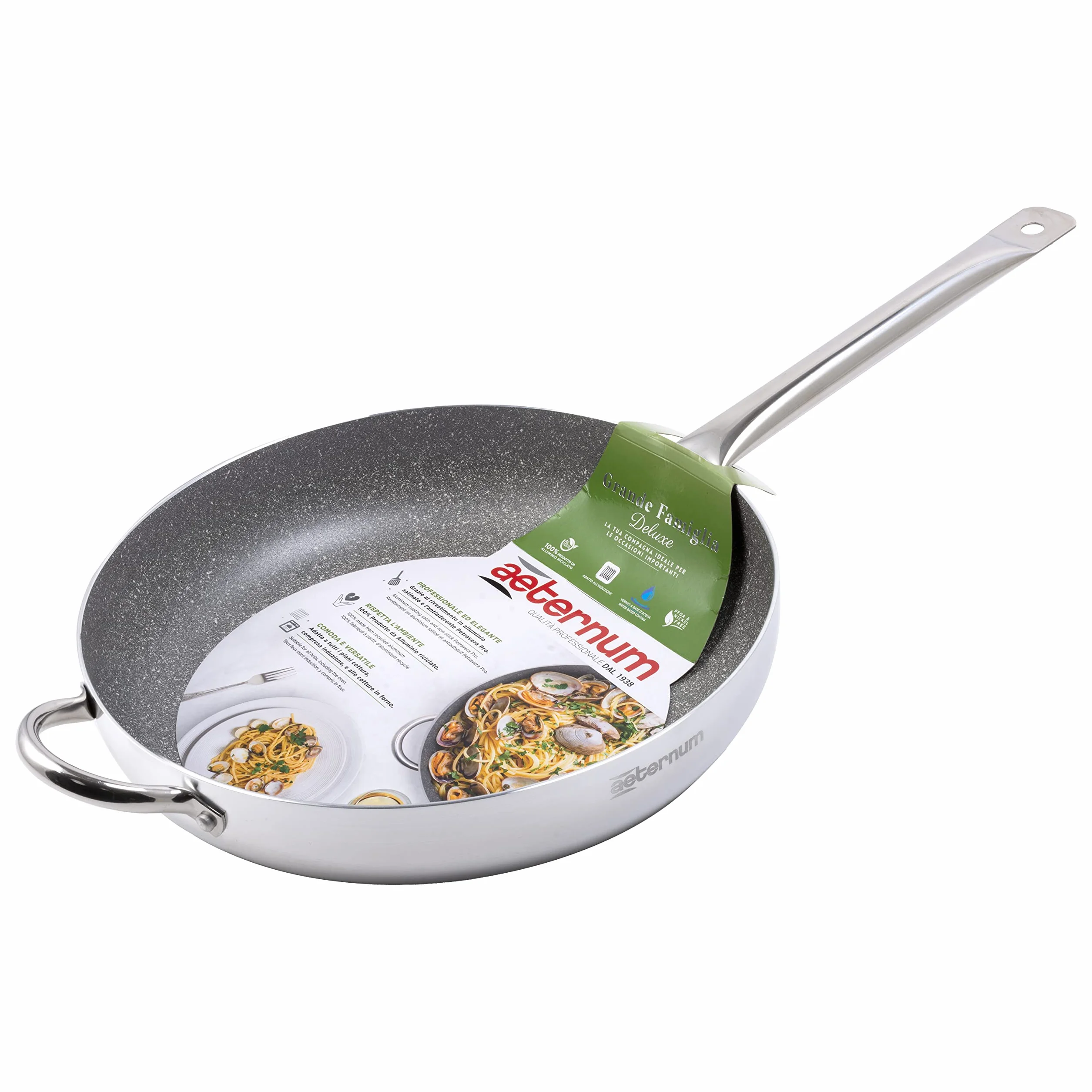 Padella Antiaderente 40 cm Alluminio Argento Aeternum Grande Famiglia