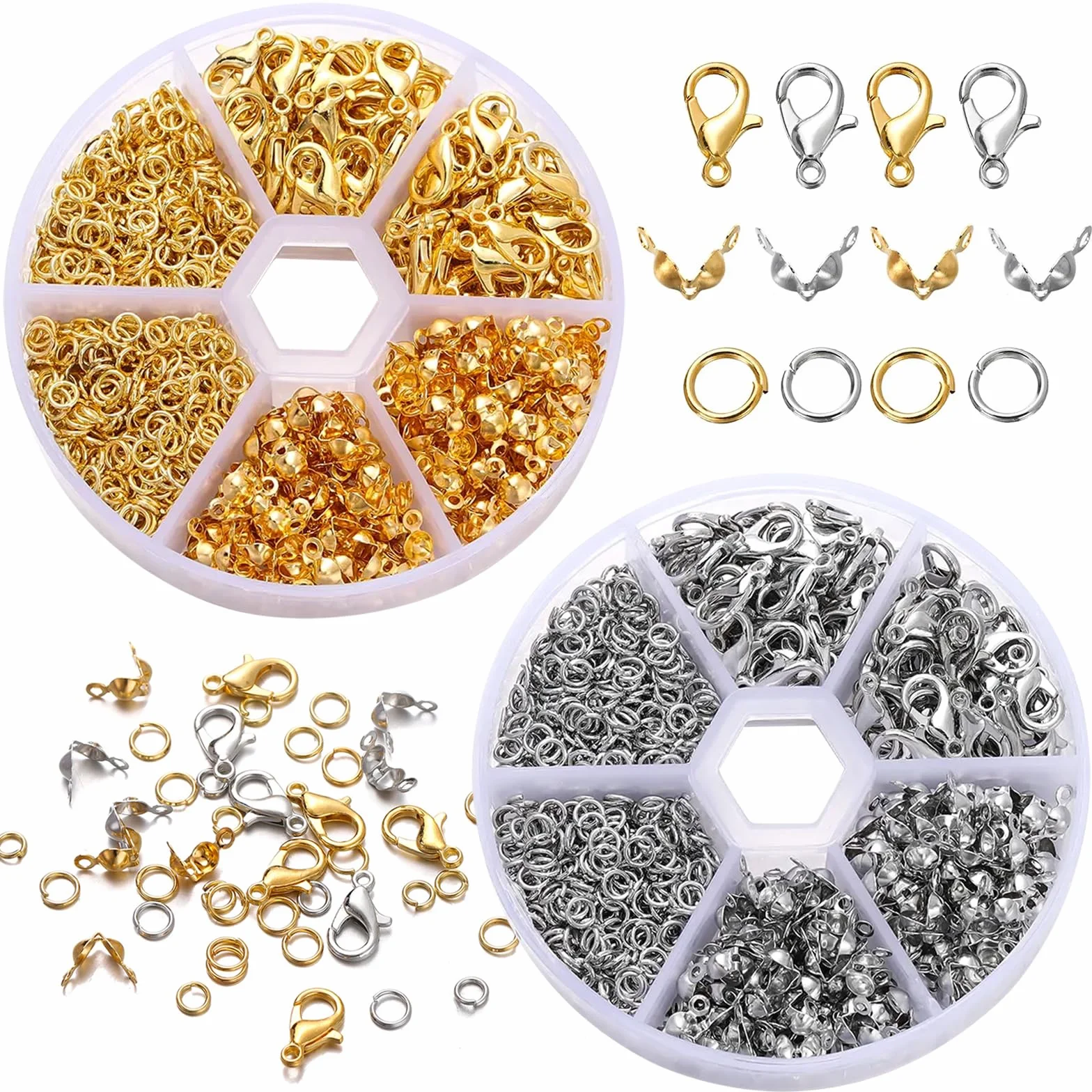 Bikasun 1140 Pezzi Chiusure per Braccialetti, Kit Fermagli per Gioielli