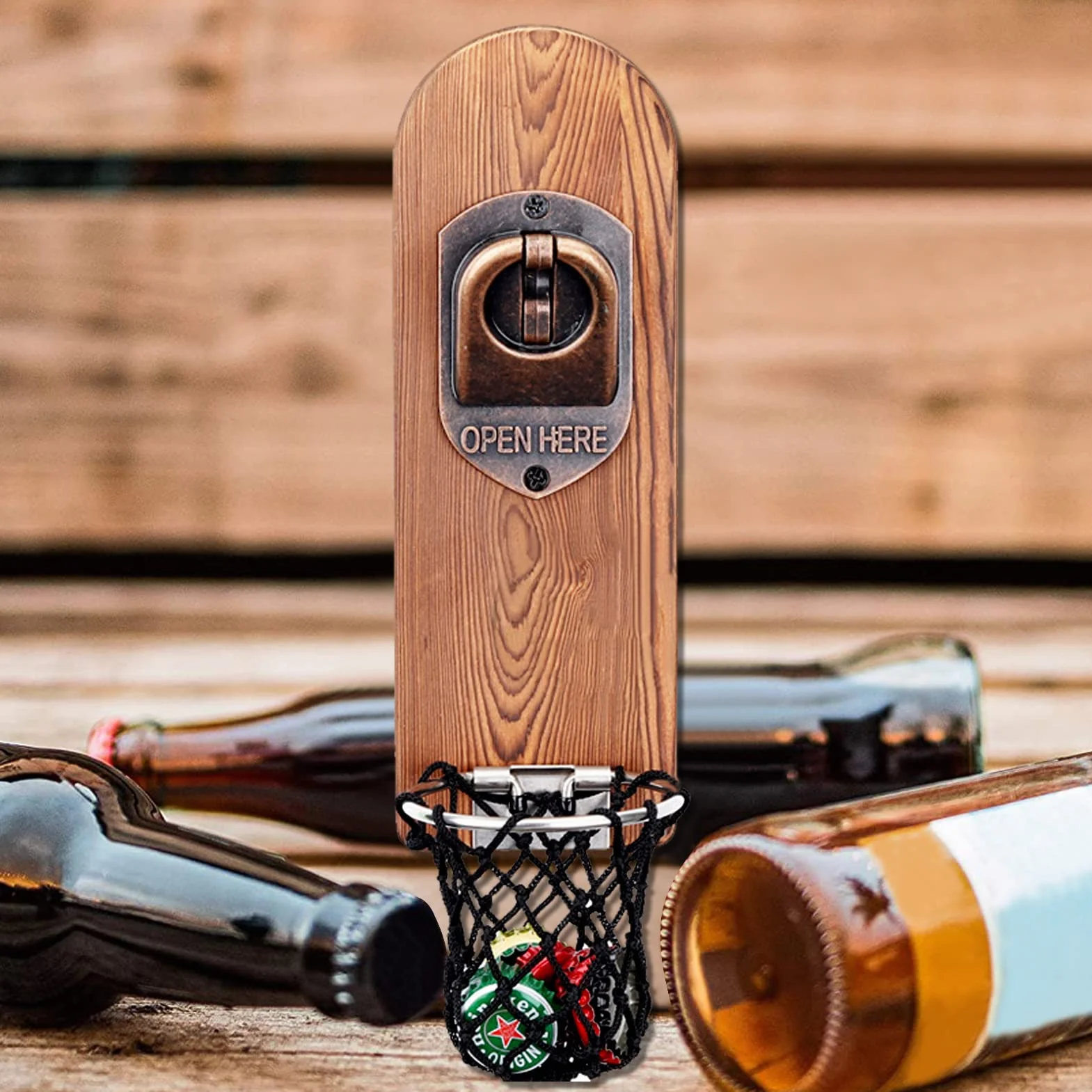 Apribottiglie Magnetico da Legno per Birra, Accessori Bar Esterno, Idee Regalo Uomo