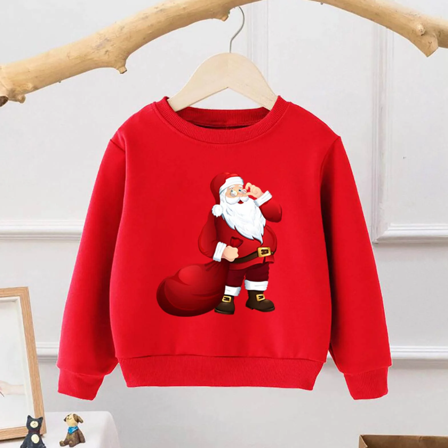 pvucpot Felpe per Bambini e Bambine, Caldo Maglione di Natale Natale Natale Xmas Babbo Natale