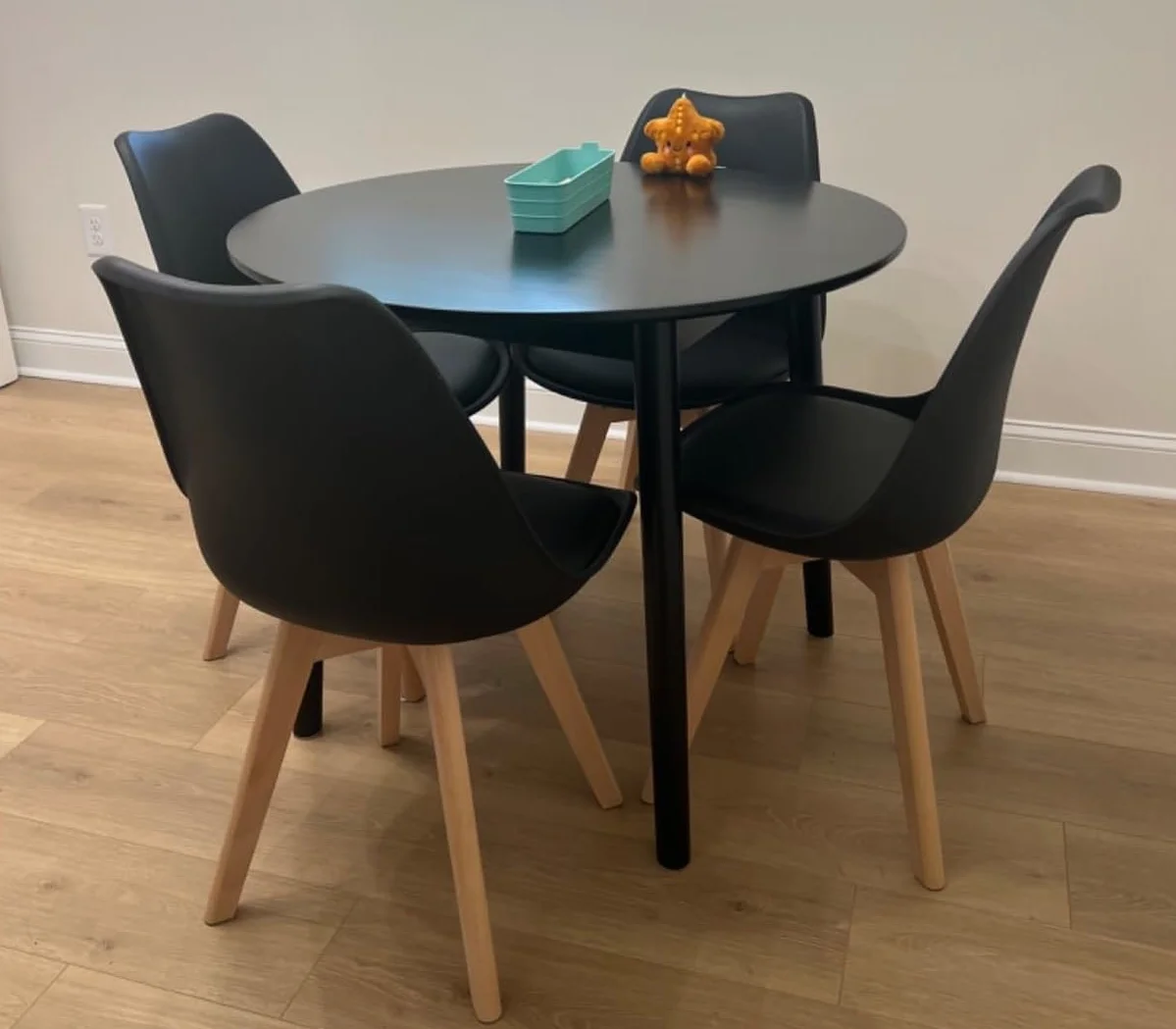 Sedie da pranzo Pack 6 Sedia scandinava ergonomica, piedi in legno massello e cuscino in schiuma morbida