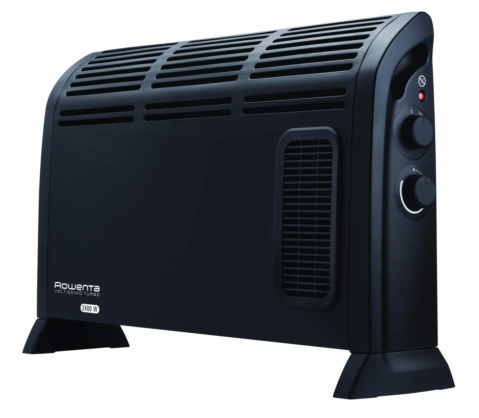 Rowenta Vectissimo termoconvettore, due livelli di potenza CO3035 | Stufa Elettrica Veloce, Potente, Ampia Diffusione dell'Aria, Funzione Turbo, Uso quotidiano semplice, Colore: Nero