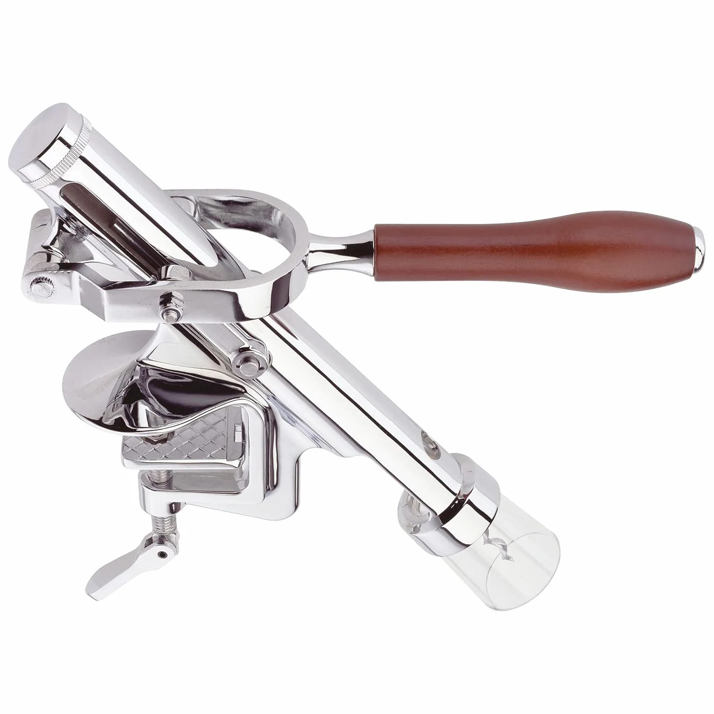 Westmark Macchina cavatappi con montaggio su tavolo, per cucine professionali, lunghezza: ca. 28 cm, zinco pressofuso/acciaio inox/plastica, Sieger Profi, argento/marrone, 60382260