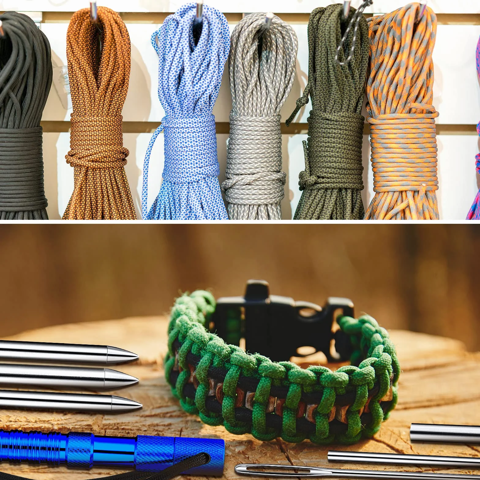 Set da cucito Paracord FID in acciaio inox 14 pezzi per annodatura e creazione braccialetti