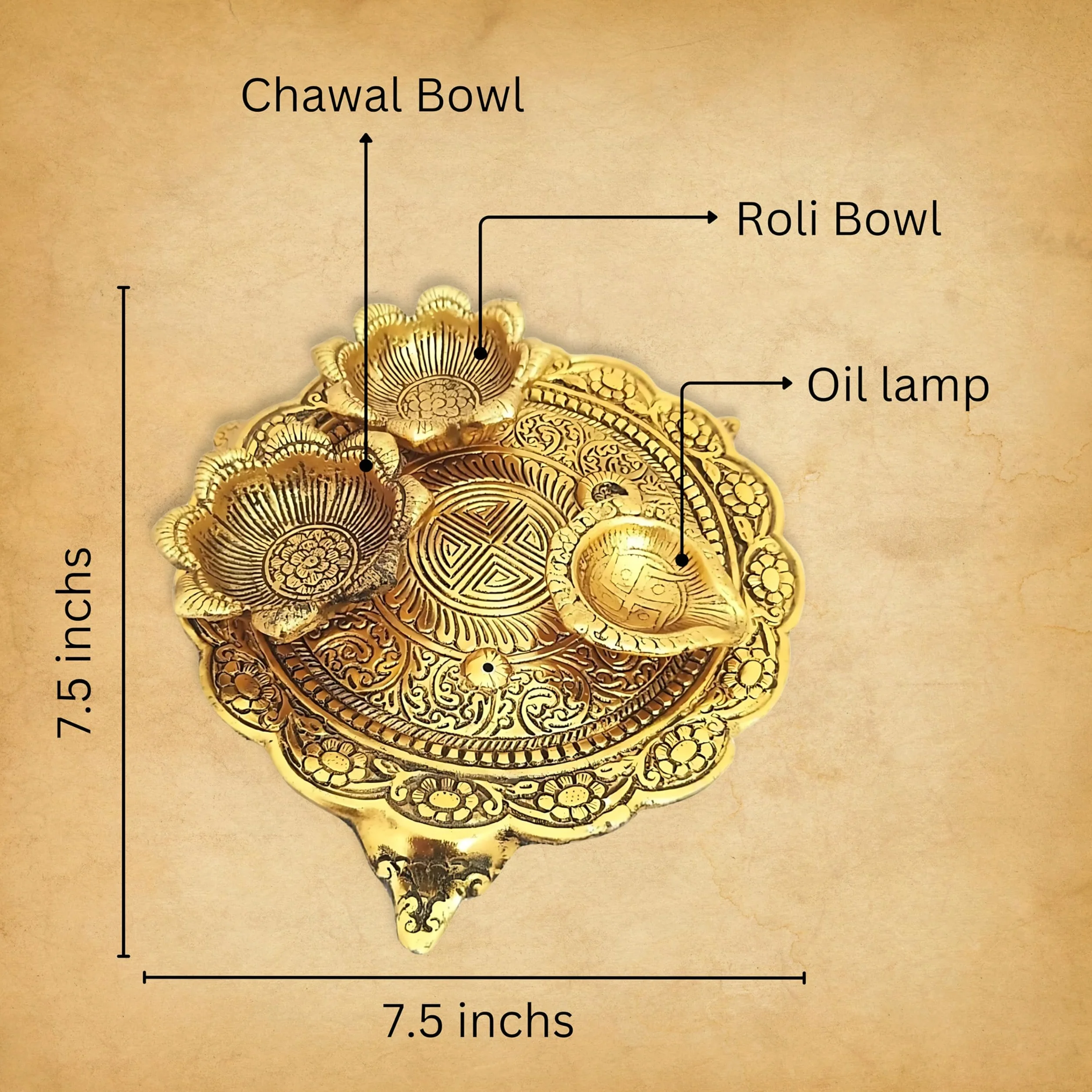 Wonder Care Laxmi Ganesha Idol con piatto per Puja Diwali che mostra decorazioni Deepawali Indian Dhanteras Pooja Statue Thali Indian God
