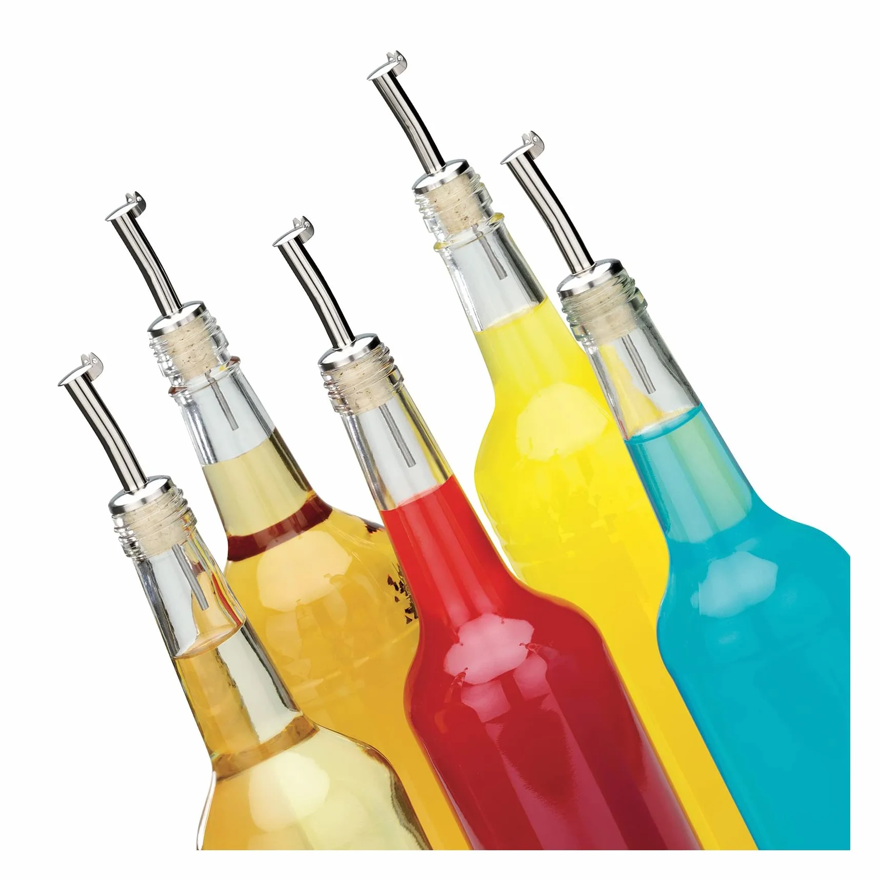 Westmark 2 Beccucci per Bottiglie di Liquori, Olio e Aceto, Acciaio Inossidabile, Argento