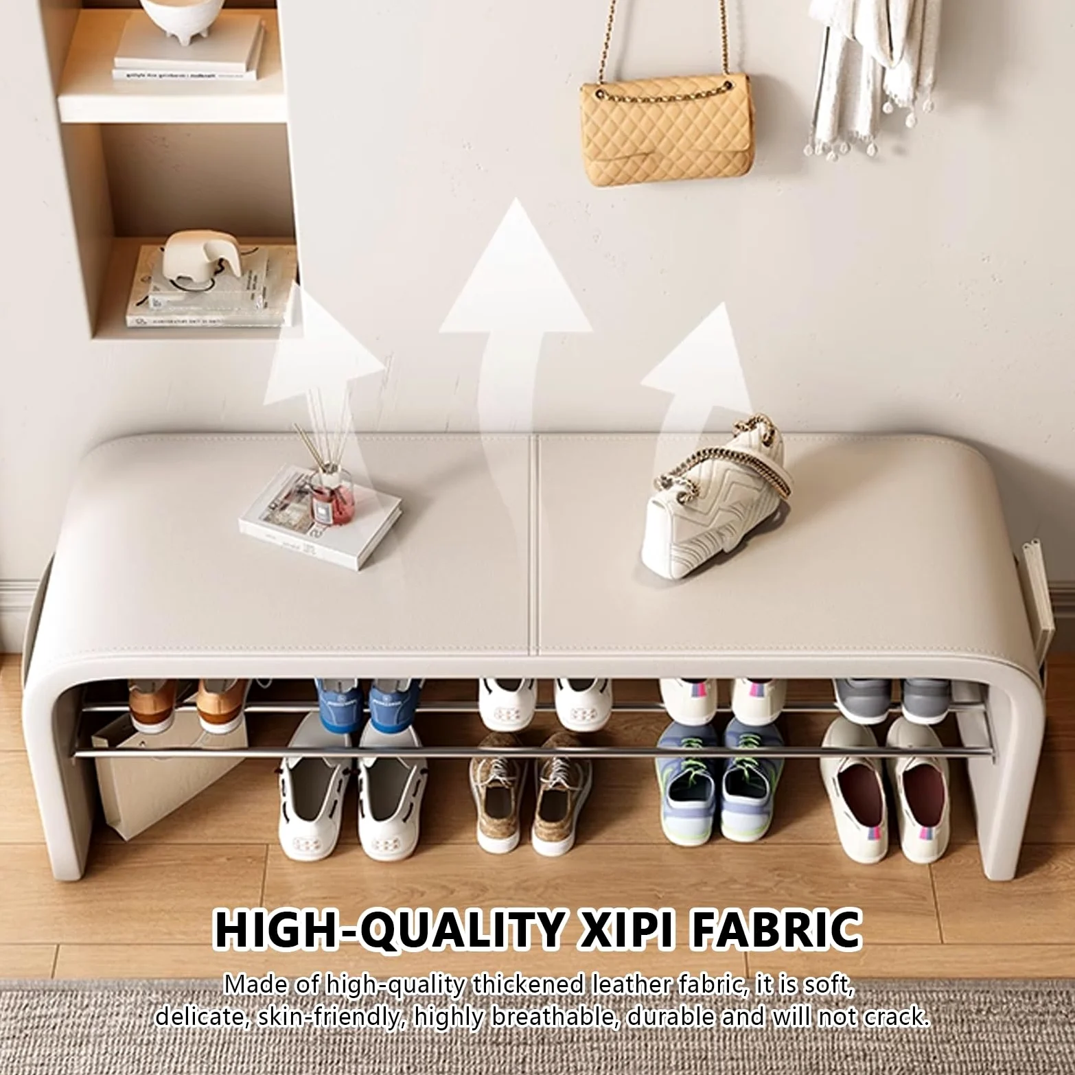Panca scarpiera corridoi Imbottito, scarpiera camera da letto con seduta, moderno imbottita panca porta scarpe, scarpiera salvaspazio con seduta, panca ingresso al coperto, Adatto soggiorni, foyer.