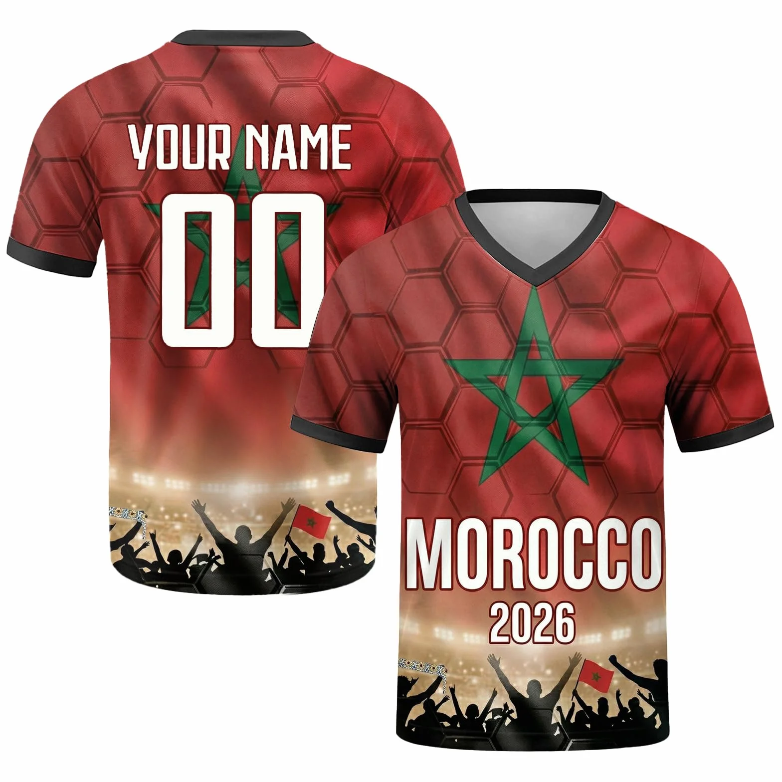 Generico Maglia Personalizzata Mondiali 2026, Maglie da Calcio Personalizzabili con Nome E Numero, Maglie Calcio Personalizzabili per Adulti E Bambini, Maglia Calcio Comoda E Traspirante
