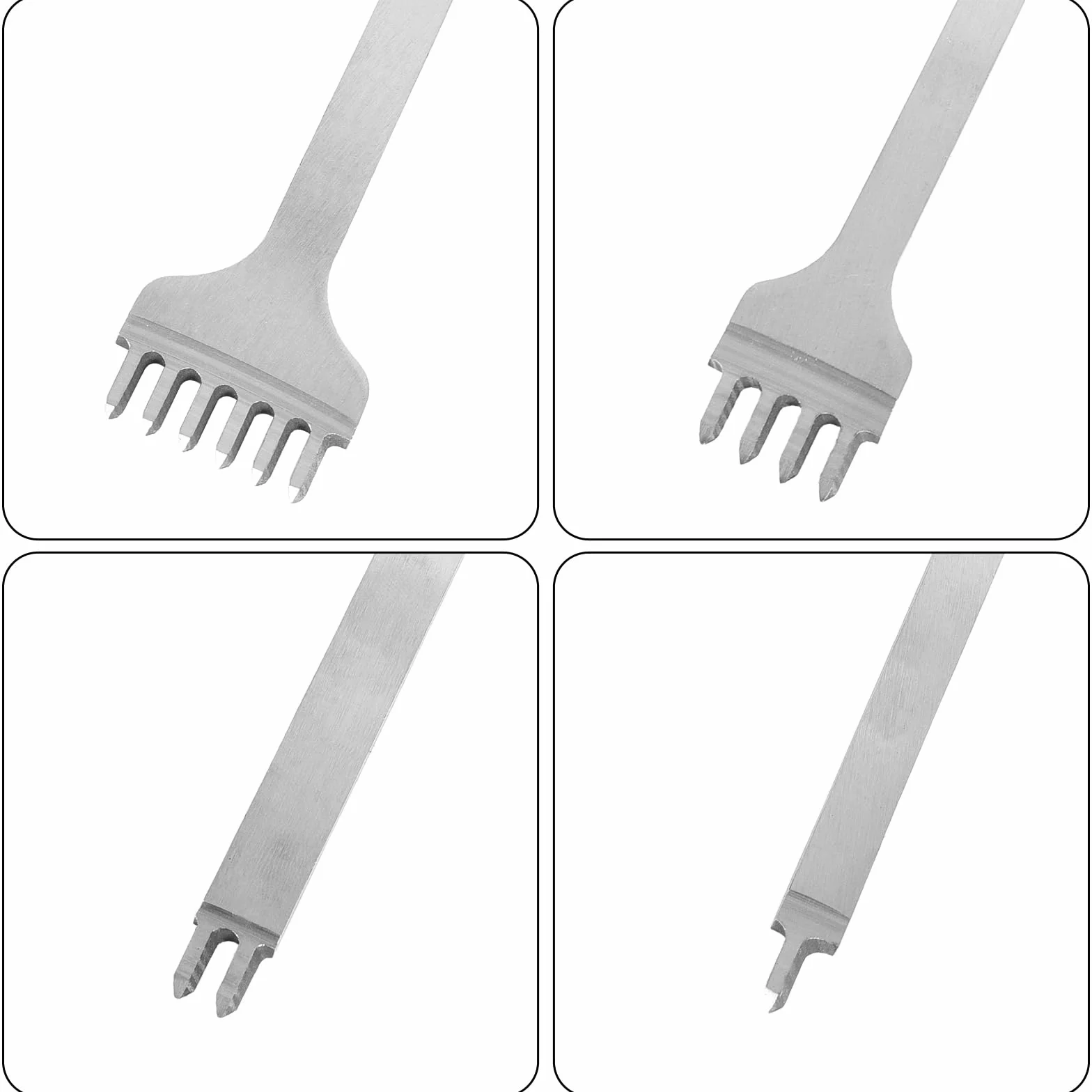 Set di 4 punzoni per la pelle, con punte da 1/2/4/6 punzoni per la pelle, kit di strumenti per cucito fai da te, set di scalpelli per allacciatura con diamanti (5 mm)