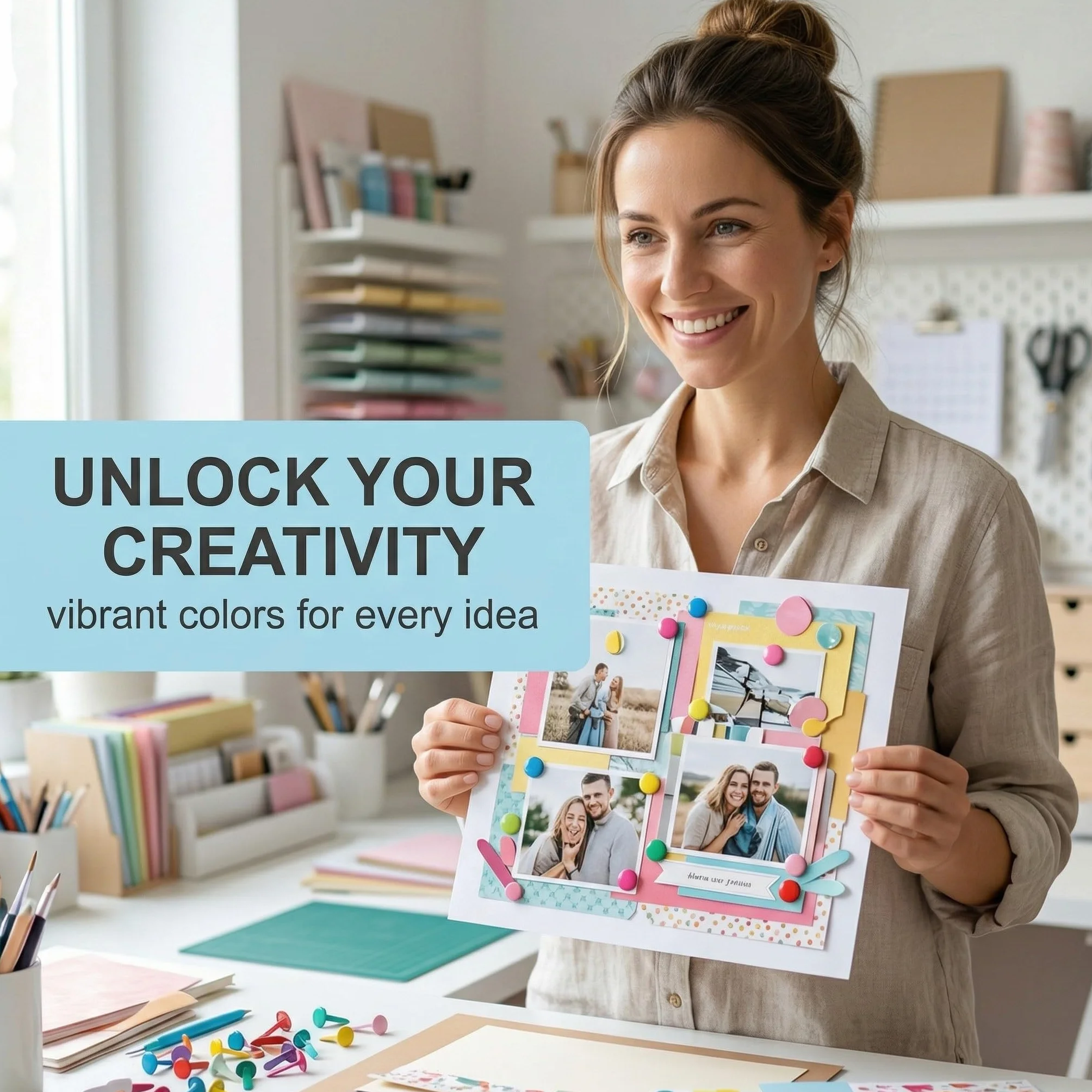 Fermacampioni Piccoli 100 Pezzi Colorati in Metallo per Scrapbooking DIY
