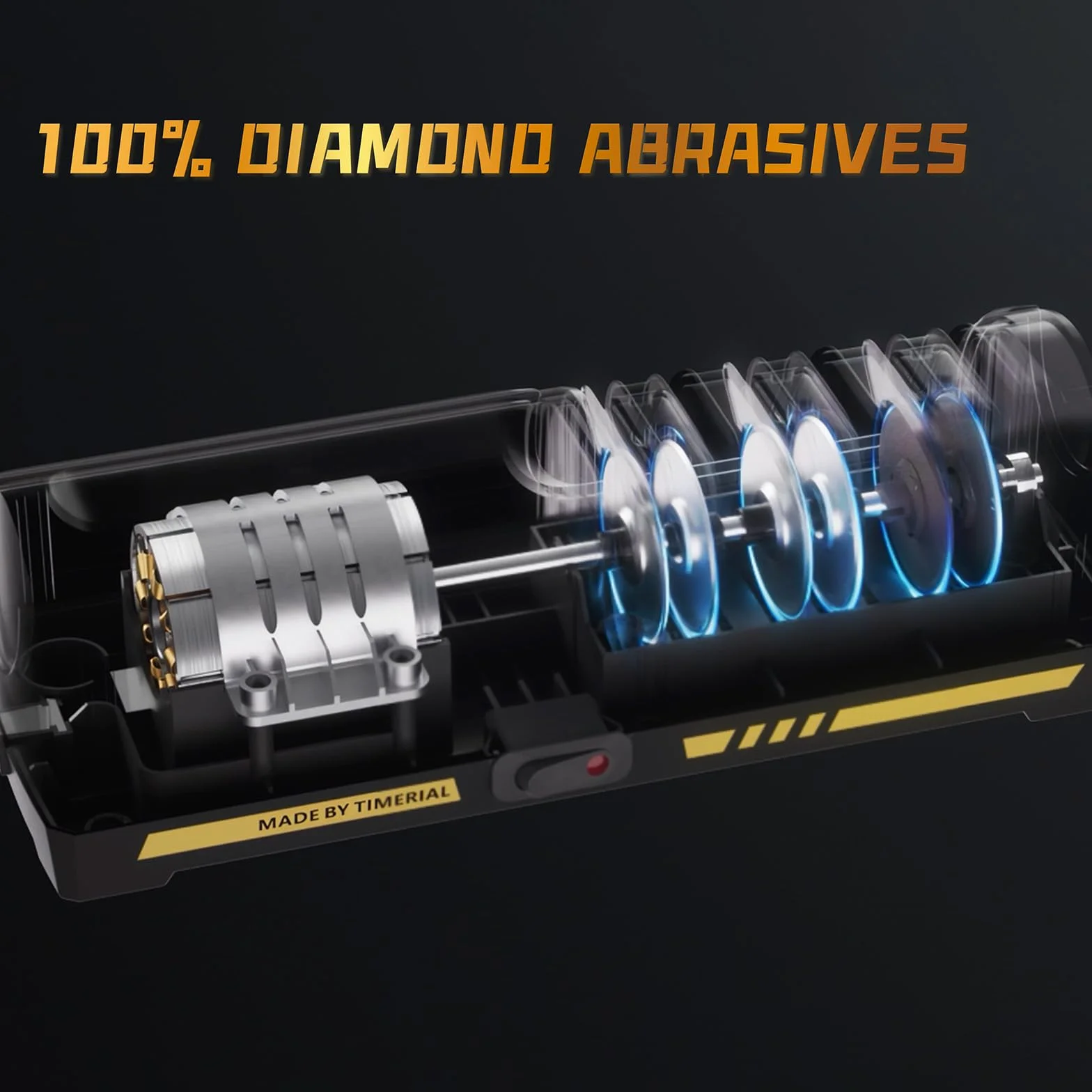 Affilacoltelli elettrico con disco abrasivo diamantato a 3 stadi e guida angolare 15° per coltelli da cucina