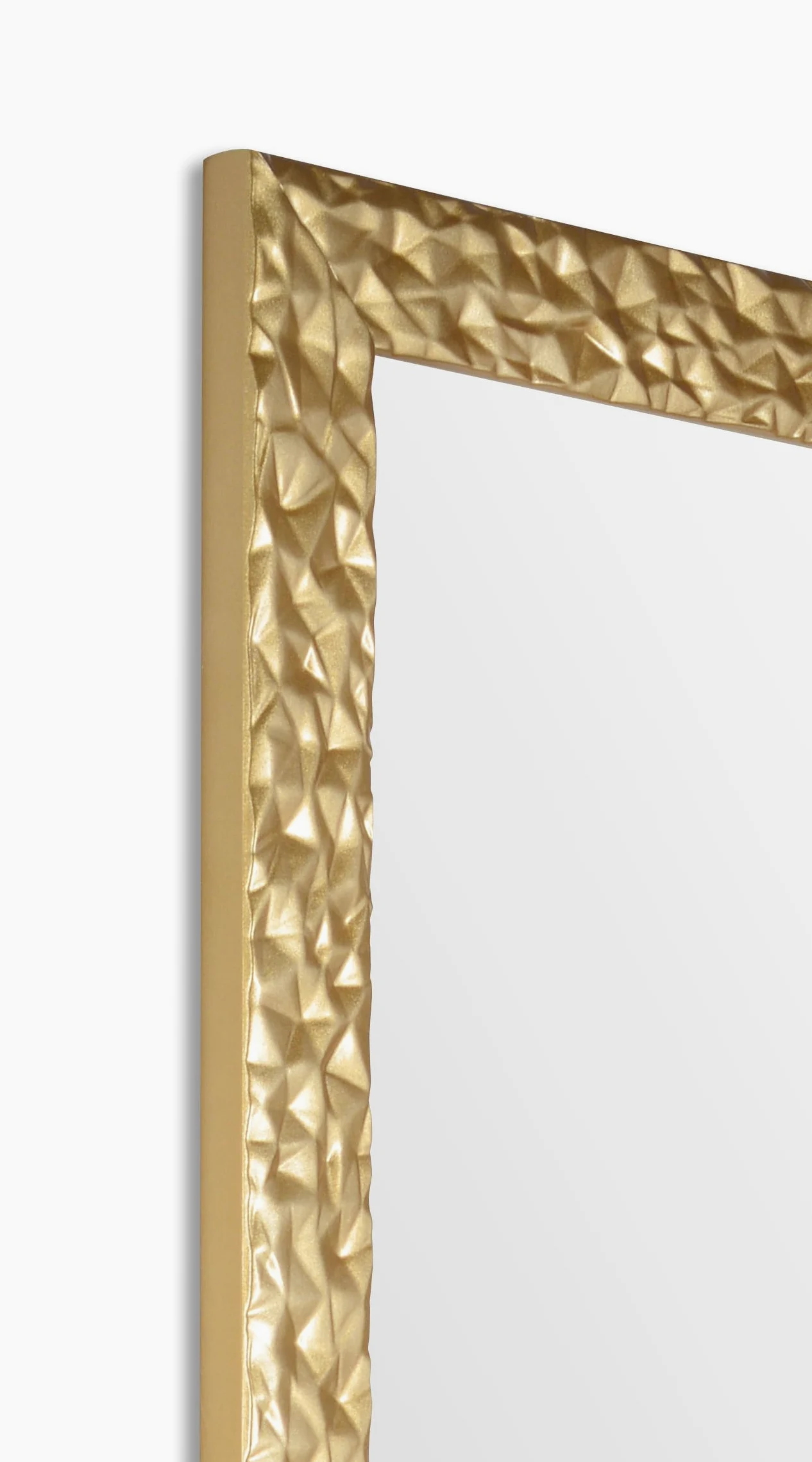 MO.WA Specchio da parete moderno oro Made in Italy cm. 41x81 - Specchio cornice in legno dorata da appendere in camera, ingresso, corridoio