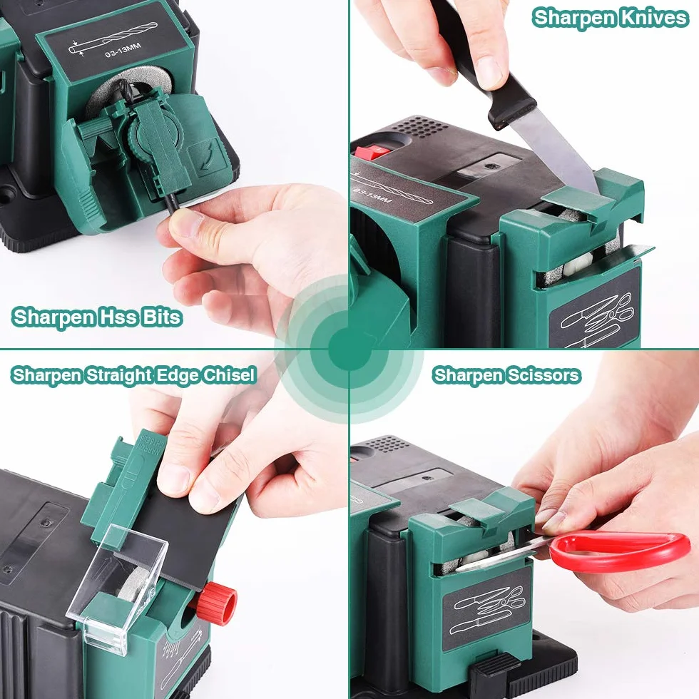 POSENPRO 65W Affilacoltelli Elettrico Universale Multifunzionale per Coltelli, Forbici e Trapani