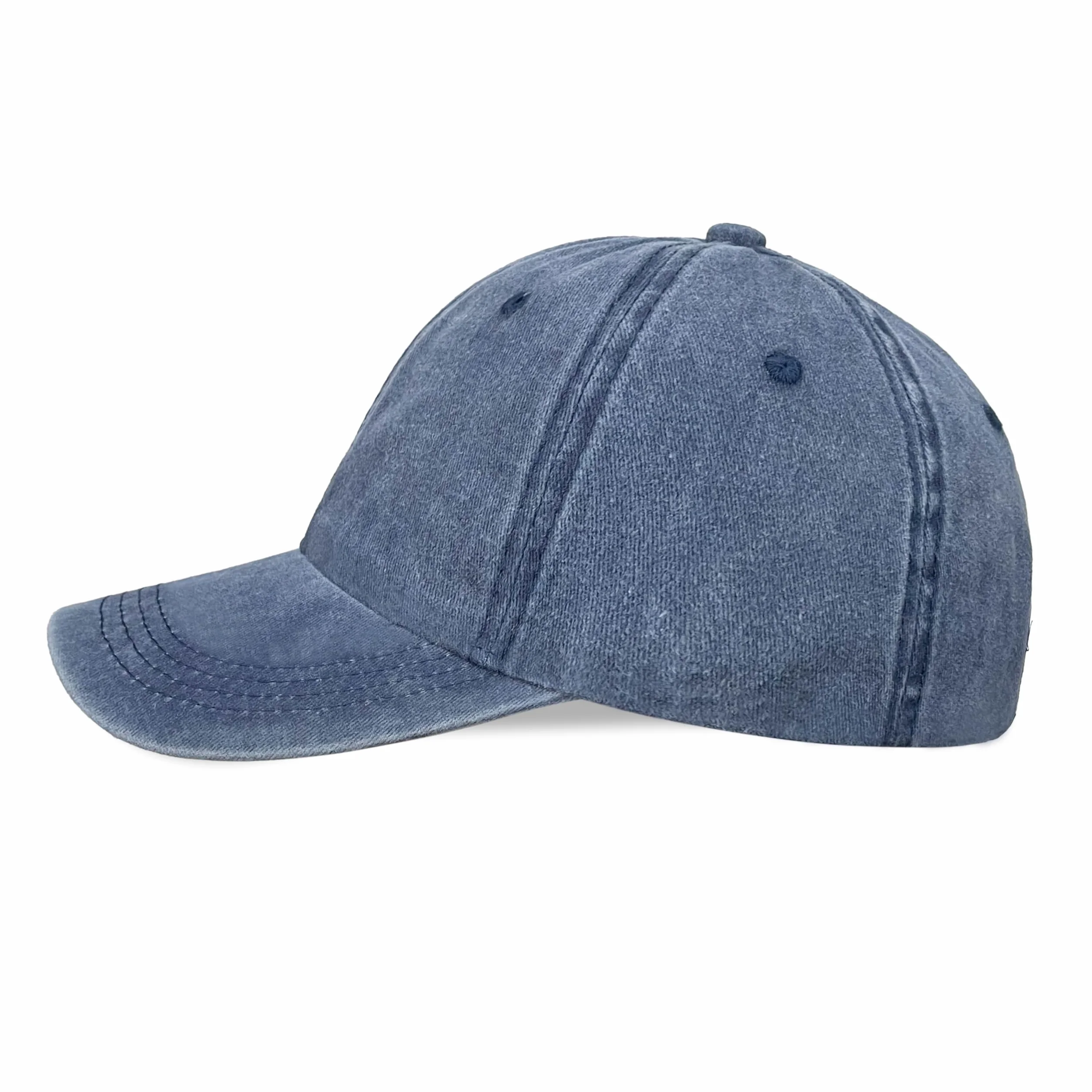 Cappellino da Baseball Unisex 100% Cotone Vintage Lavato Berretto Regolabile Visiera Curva