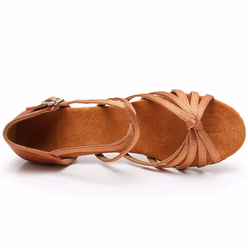 Scarpe da Ballo Latine Americano Bambina Tacco Basso Sandalo Danza Bambine Ragazza