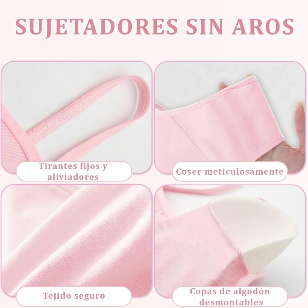 Channo Reggiseno Basic Cotone Ragazza Senza Ferretto Imbottiture Rimovibili