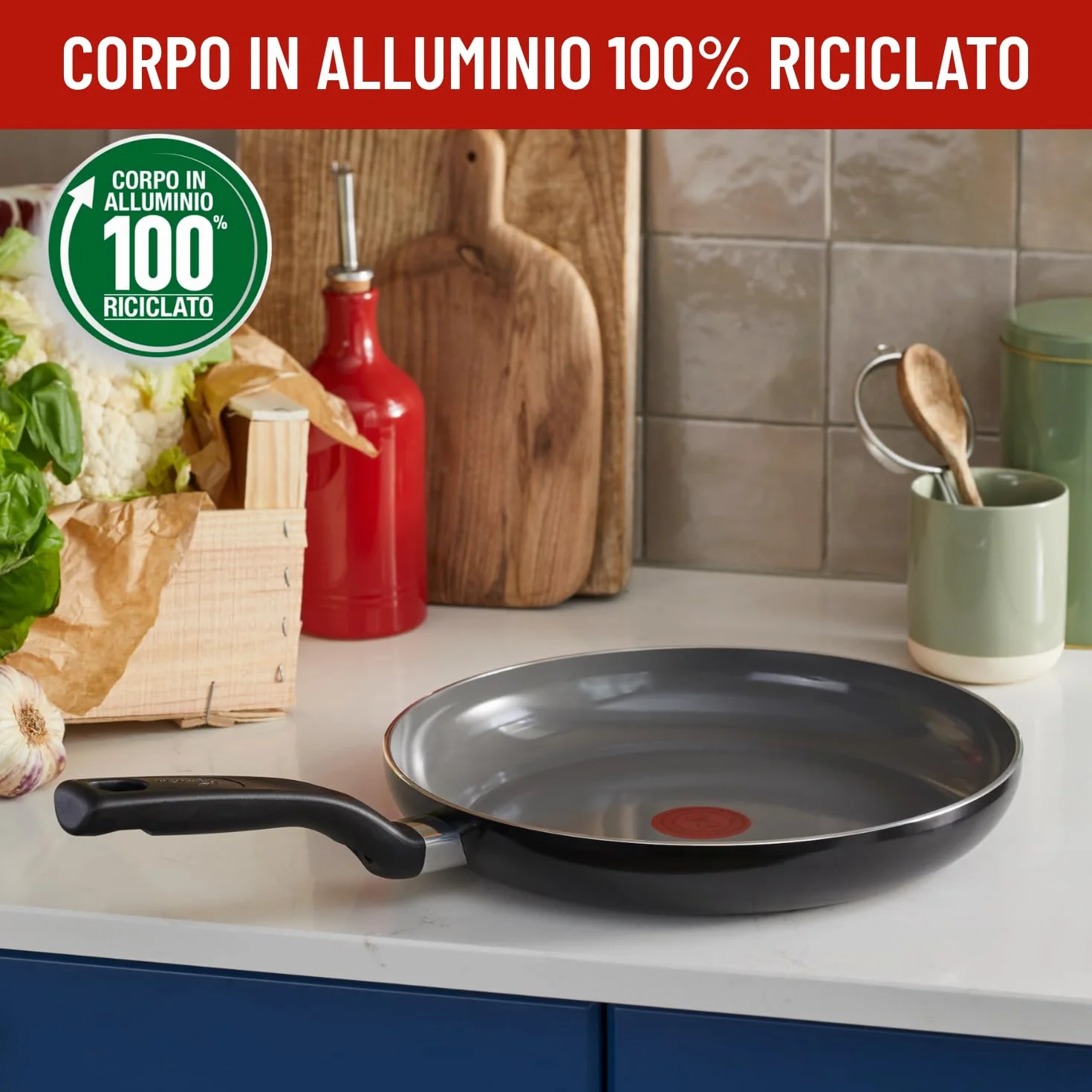 Lagostina Goccia Padella 32 cm, Rivestimento Ceramica Antiaderente, Thermo-Signal, Induzione