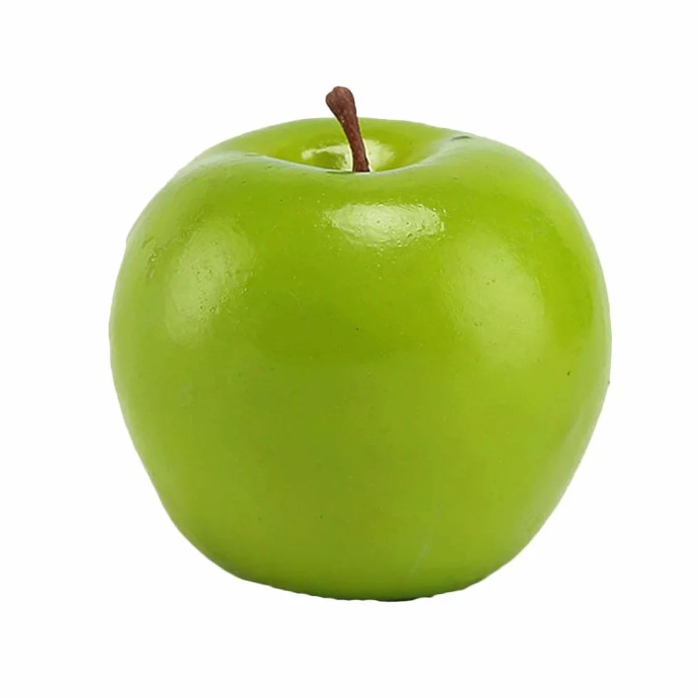 Mela artificiale frutta finta realistica per fotografia decorazione casa vetrina verde