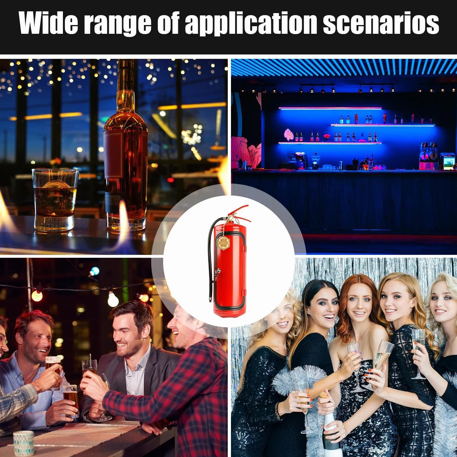Estintore, bar mobile, metallo, per gli amanti del whisky e dei pompieri, scatole di immagazzinaggio per vino Liquore, armadio da vino, decorazione per ufficio