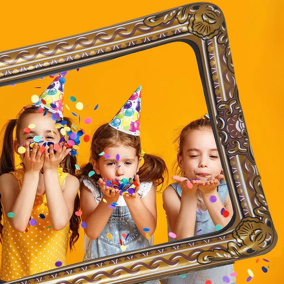 Cornice Portafoto Gonfiabile 46 x 67 cm Marrone per Selfie Photo Booth Festa Matrimoni Decorazione