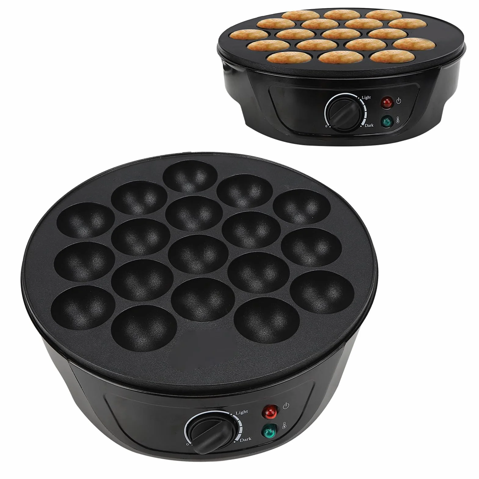 lyrlody Macchina per Takoyaki 18 Stampi Rotondi 750W Rivestimento Antiaderente