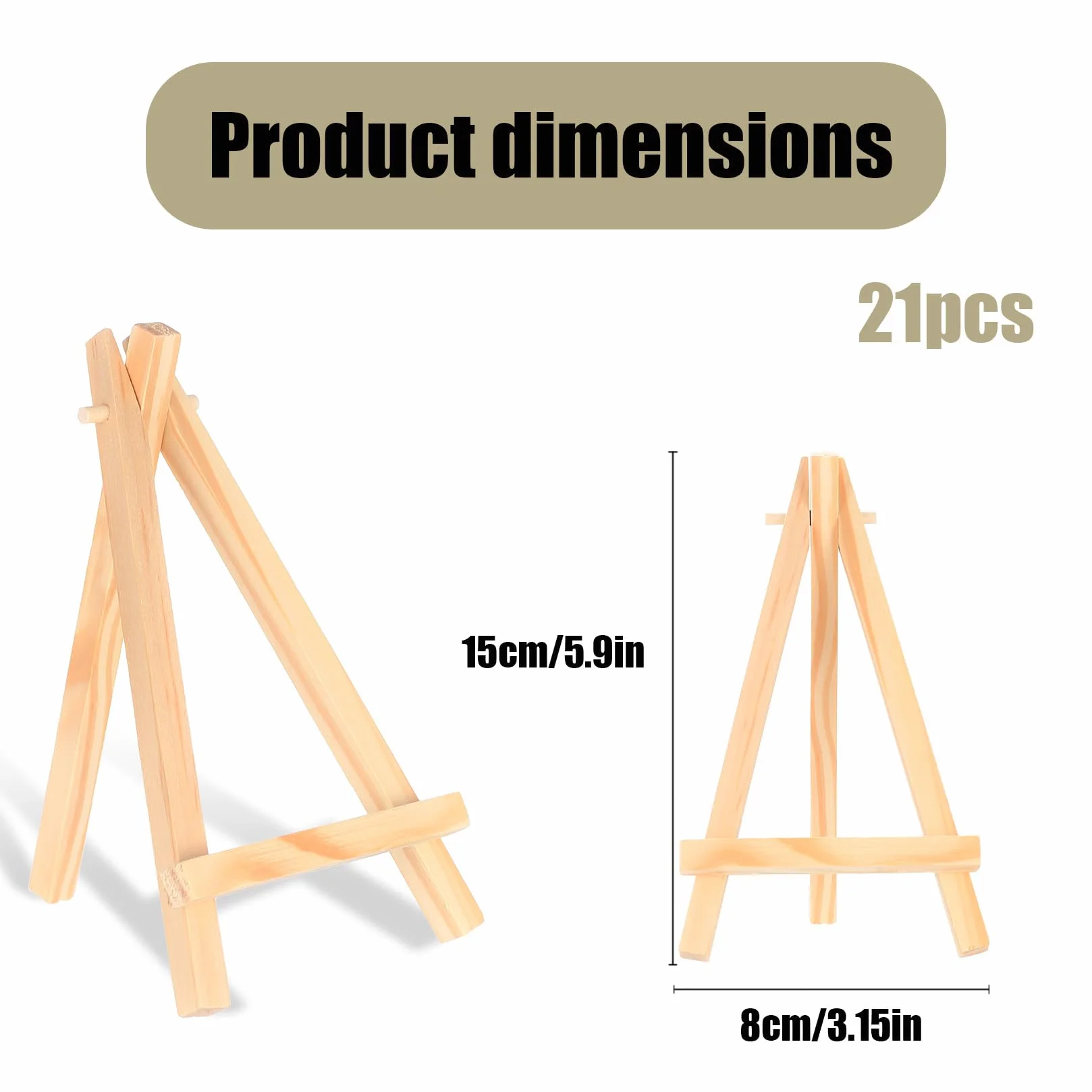 Cavalletto Pittura da Tavolo in Legno, Mini Cavalletto Portatile 15 x 8 cm Regolabile per Dipingere Quadri e Oggetti Decorativi