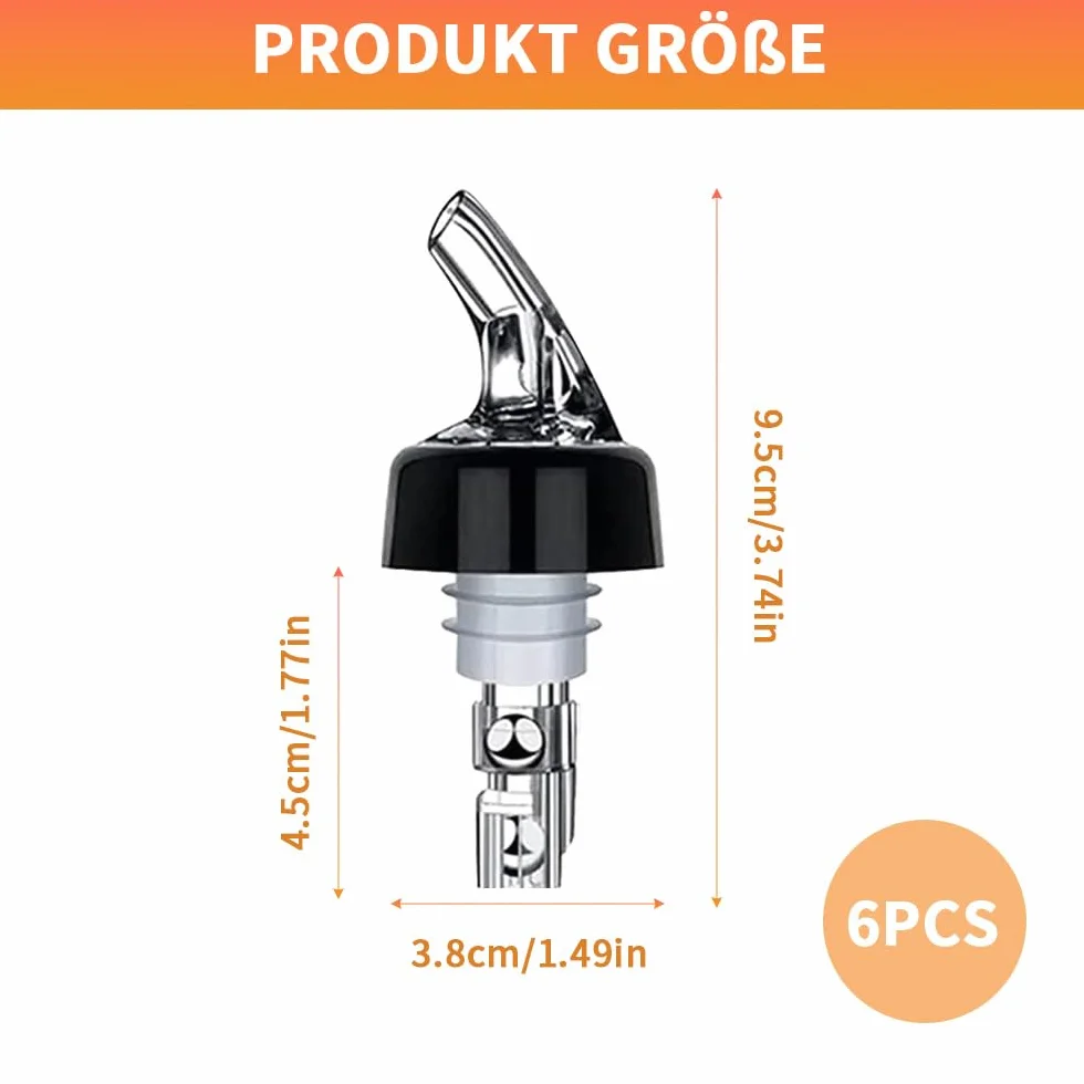 Dosatore per bar 6 beccucci da 6 cl, porzionatore automatico per bottiglie cocktail in plastica