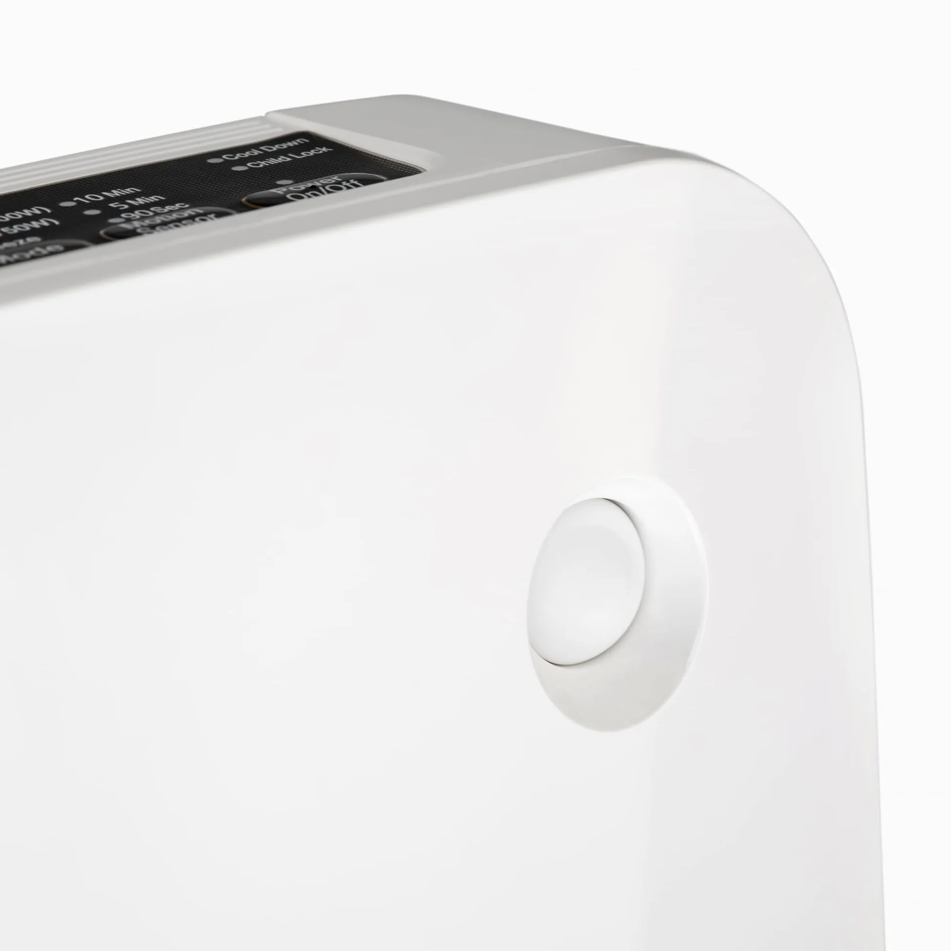 Iris Ohyama, Riscaldatore compatto/Radiatore mobile in ceramica, Portata 90cm, 1500W, Rilevatore di movimento per il risparmio, Timer, Bagno, soggiorno - Ceramic Fan Heater JCH-15TD4 - Bianco