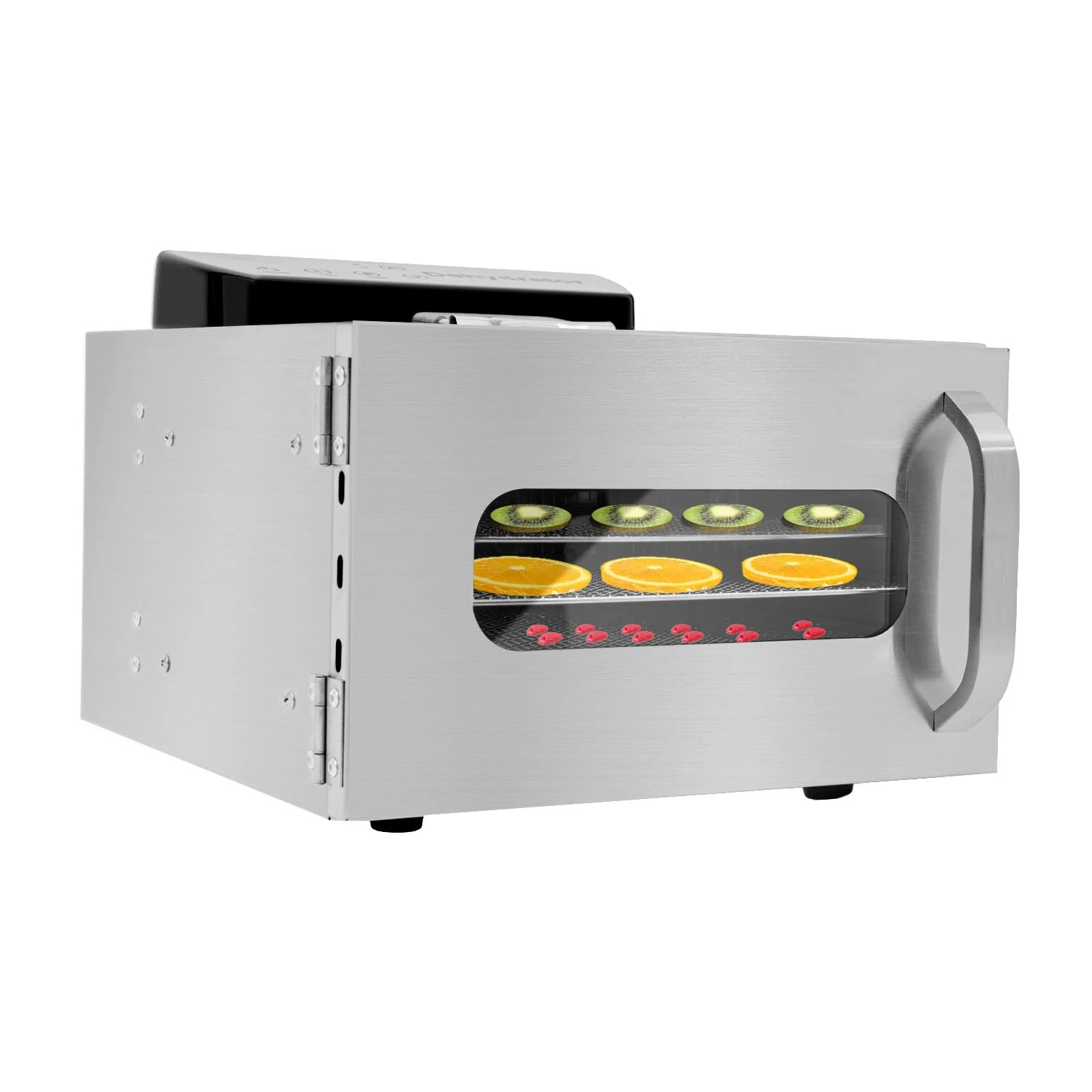 Essiccatore in acciaio INOX a 6 piani Essiccatore professionale per la ristorazione Essiccatore alimentare Disidratatore per frutta, carne, verdura ed erbe, 30-90℃ regolatore di temperatura, funzione